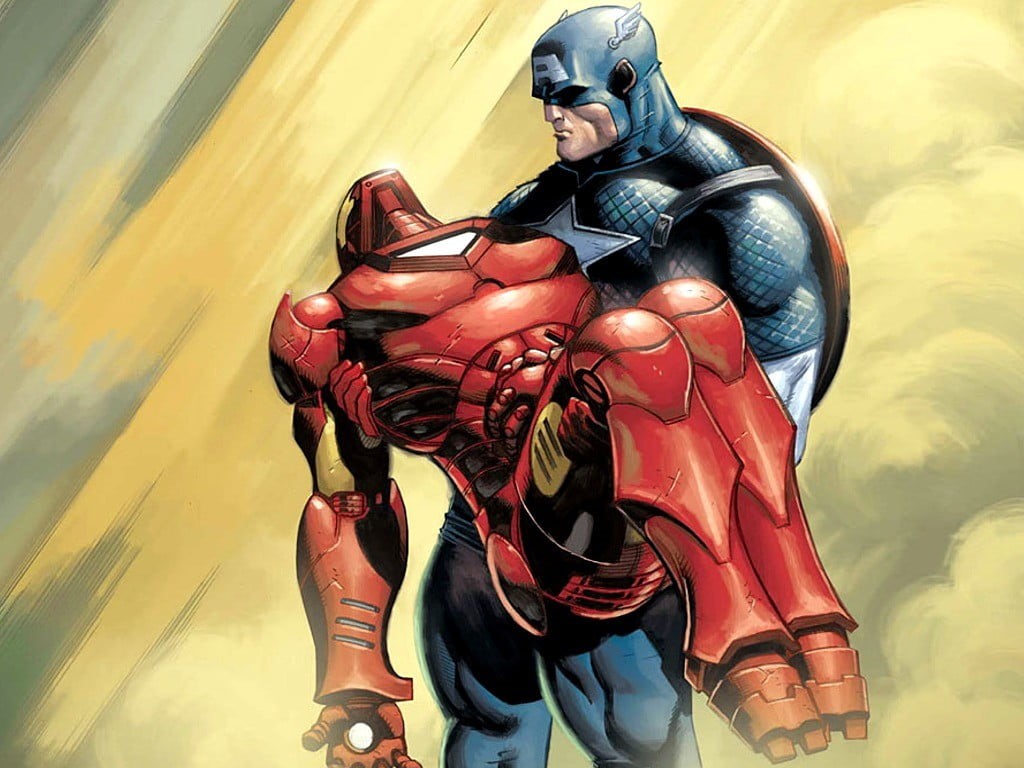 Marvel Comics, sports helmet, men, painting, movies, day, headwear, Captain America, iron, comic books, sports equipment, security, 480P, The Avengers, HD Wallpaper