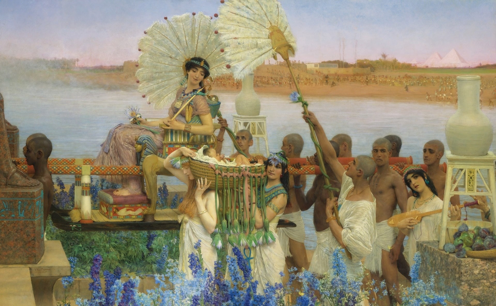 mythology, history, picture, 1080P, The Finding Of Moses, Lawrence Alma-Tadema, HD Wallpaper