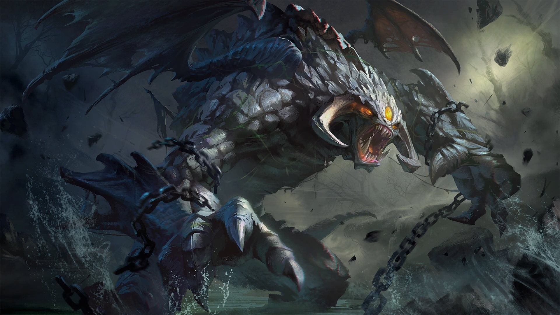 hero, Valve Corporation, Valve, animal themes, roshan, animals in the wild, Dota, sculpture, nature, mouth open, animal representation, art and craft, HD Wallpaper