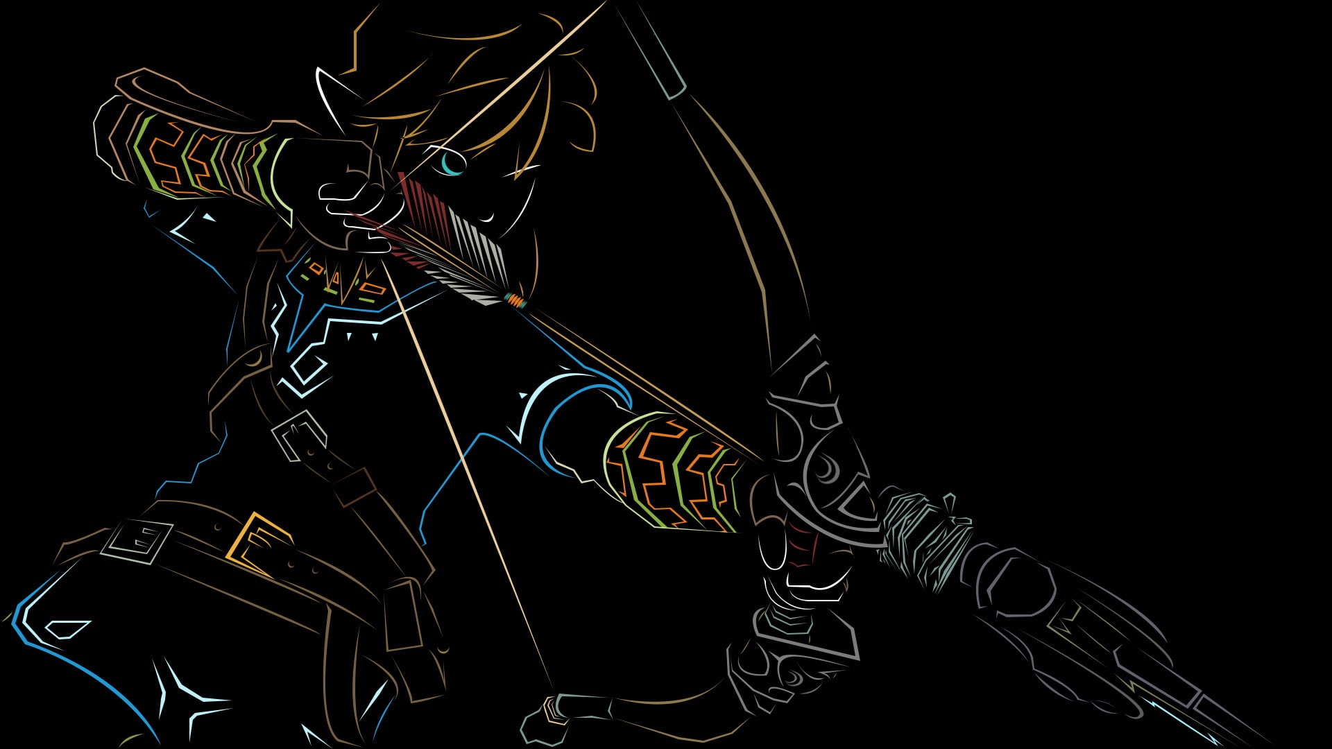 Link, studio shot, long exposure, human representation, no people, The Legend of Zelda: Breath of the Wild, creativity, representation, sky, pattern, illuminated, HD Wallpaper