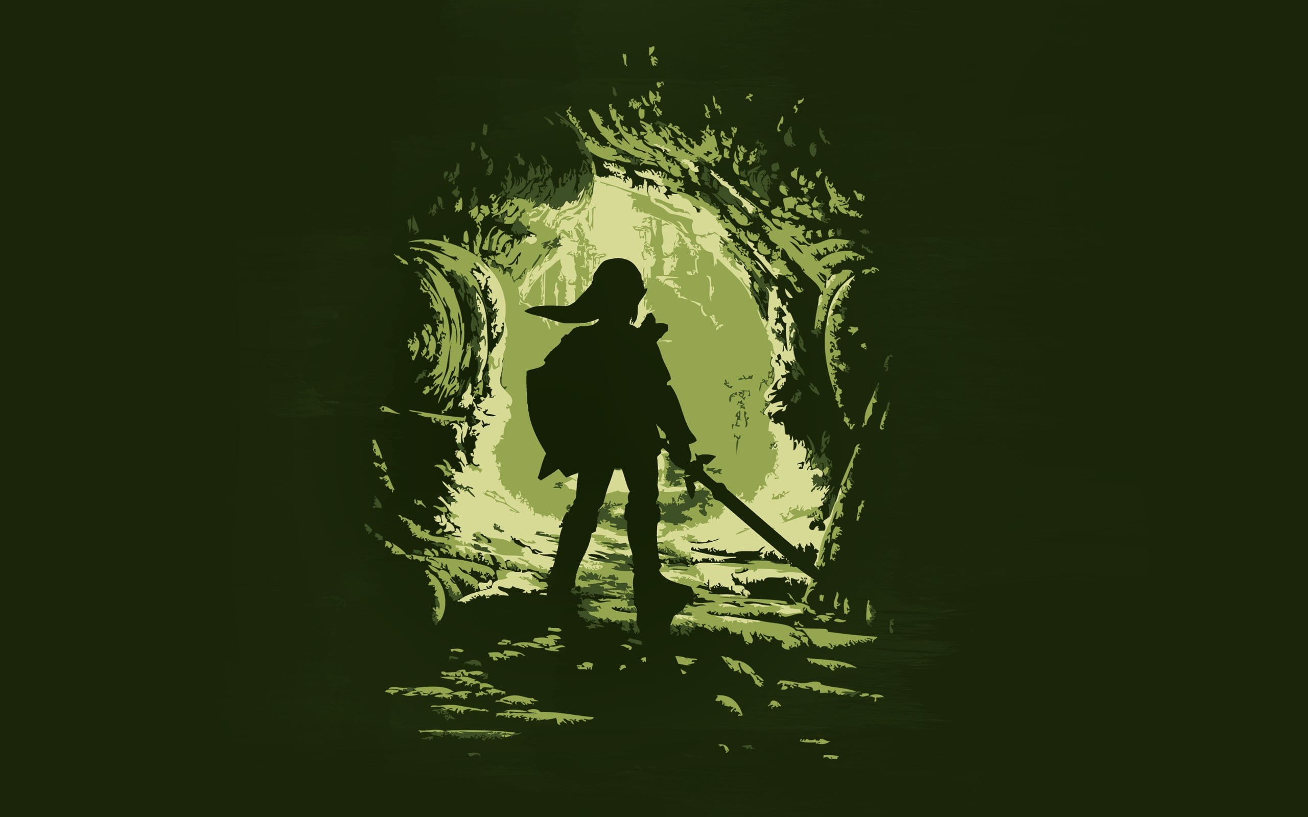 rear view, leisure activity, water, one person, beauty in nature, Link, The Legend of Zelda, legend, men, outdoors, artwork, photo, plant, tree, night, HD Wallpaper