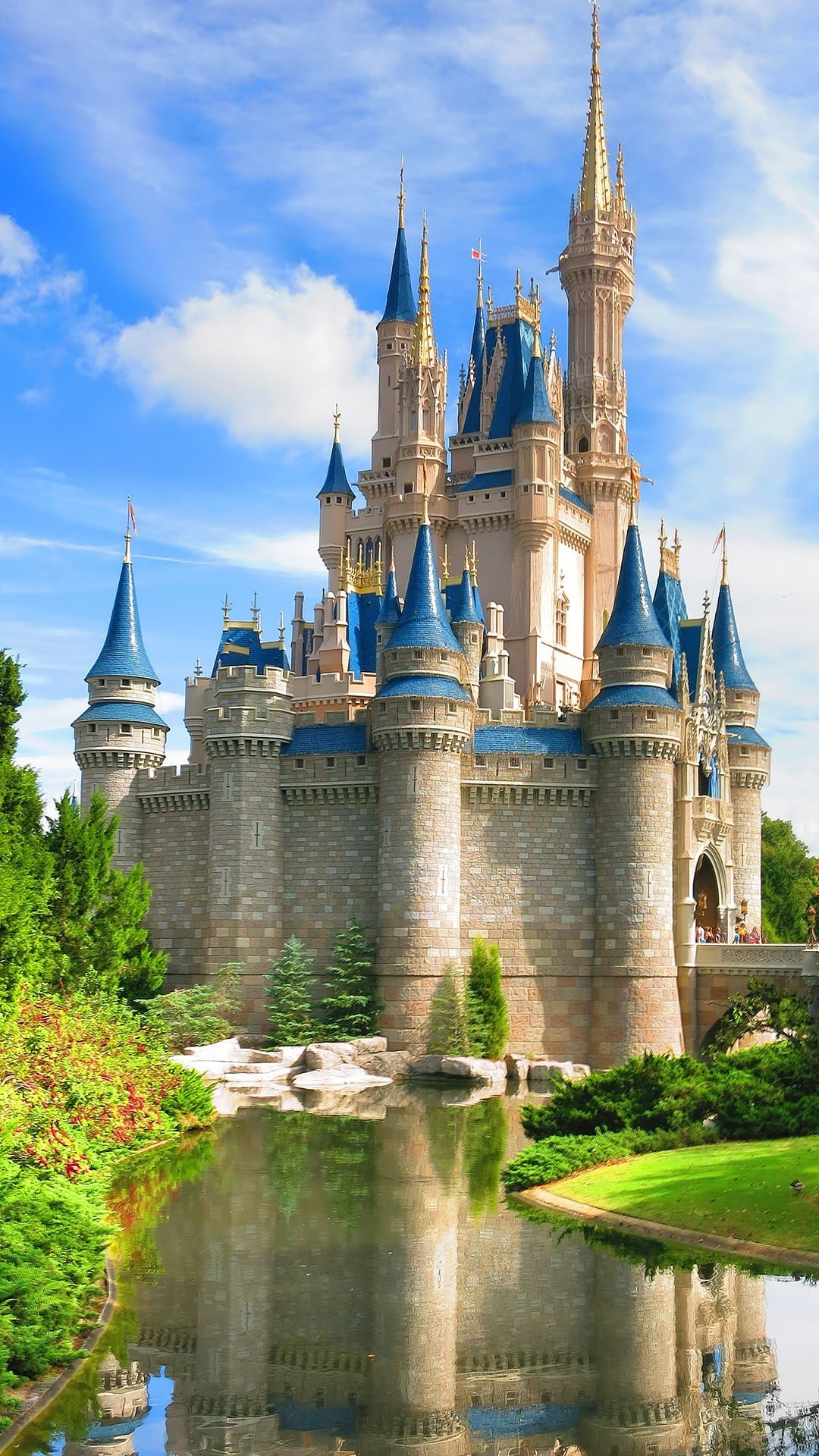 body, walt disney world, built structure, reflection, building, beige, travel, nature, world, travel destinations, river, florida, disney world, building exterior, Phone HD Wallpaper