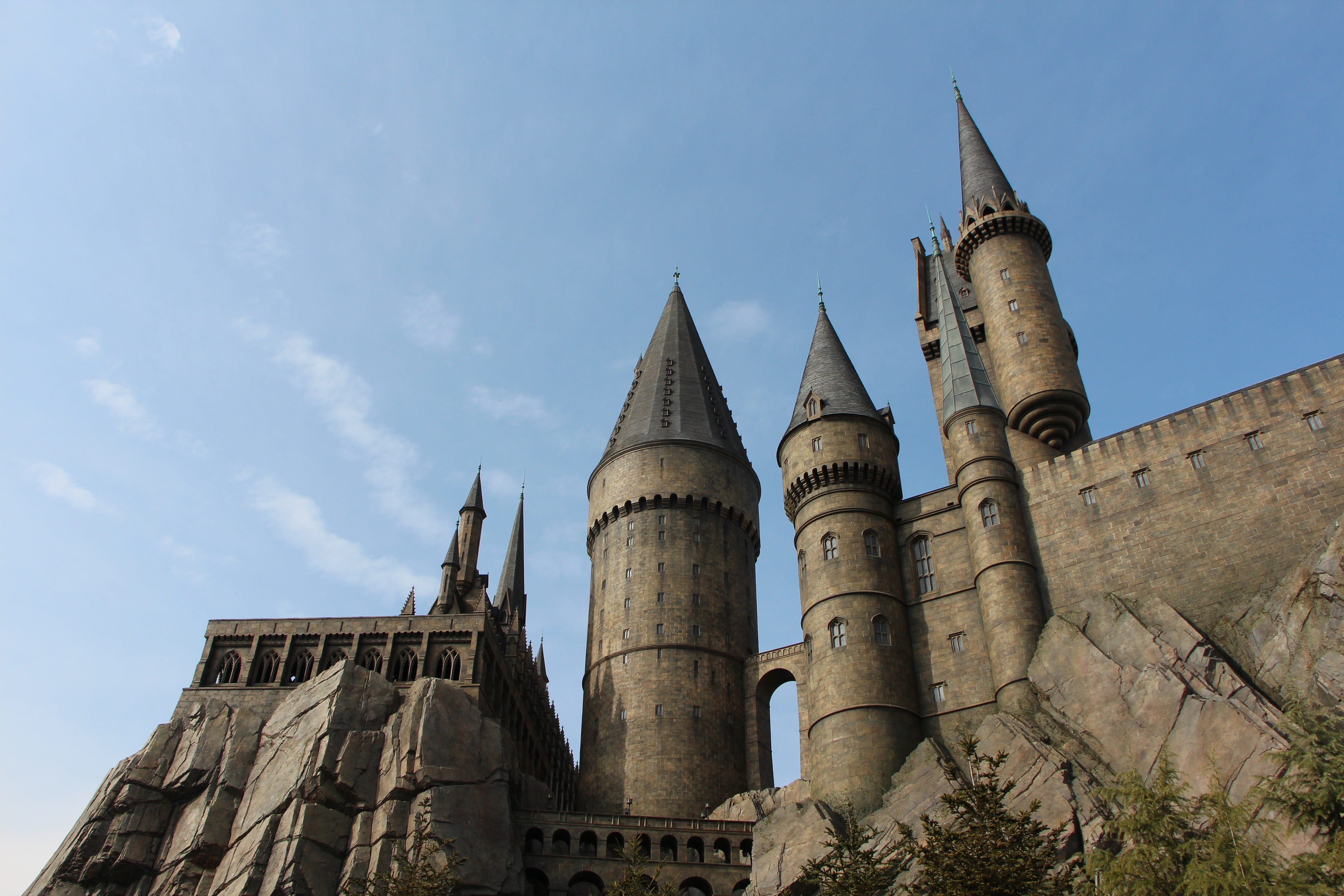spirituality, no people, built structure, hogwarts, stone, landscape, building, nature, tower, belief, ancient civilization, place of worship, history, HD Wallpaper