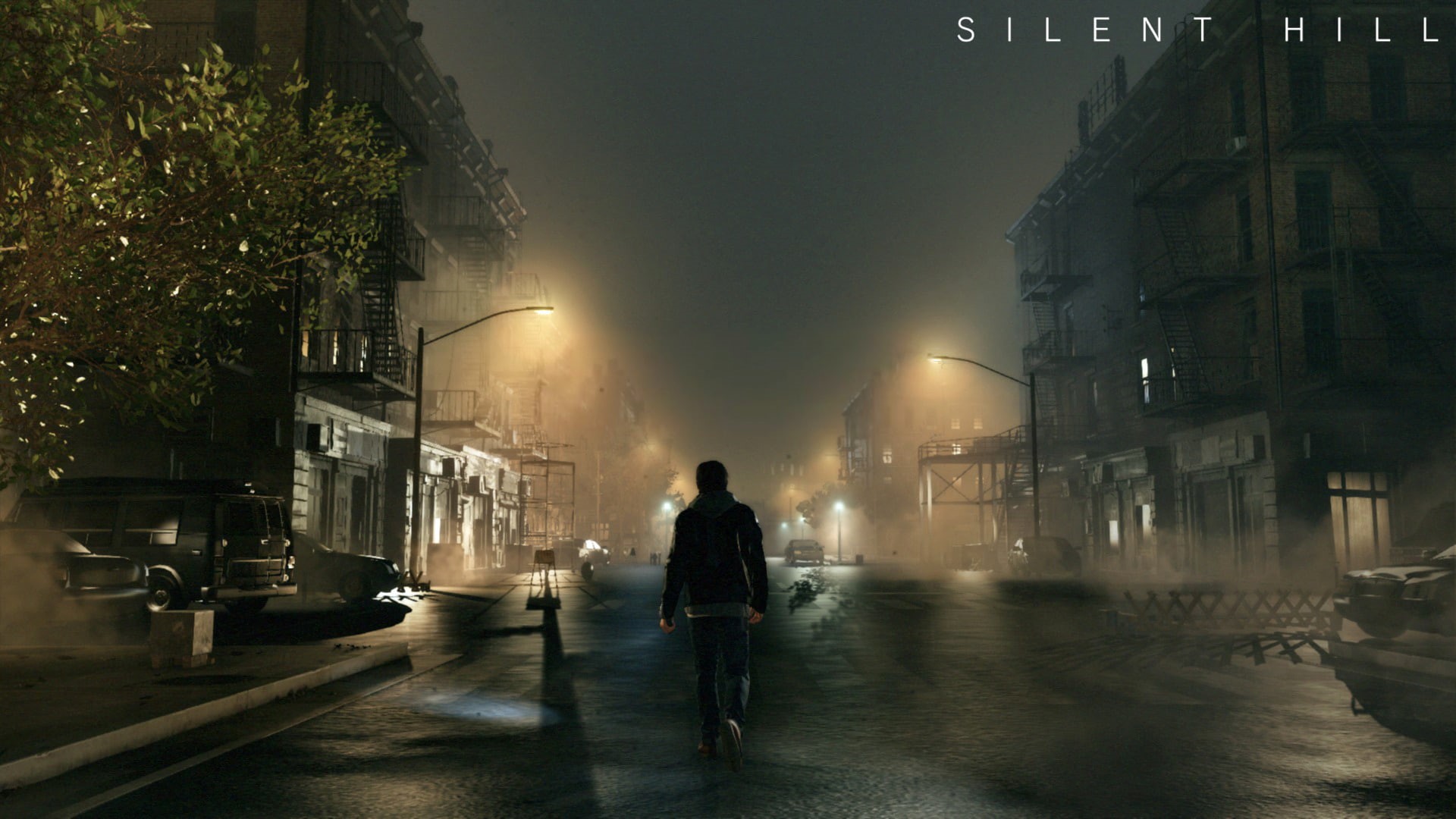 night, street, hill, hd, person, 1080P, video games, lights, poster, silent, HD Wallpaper