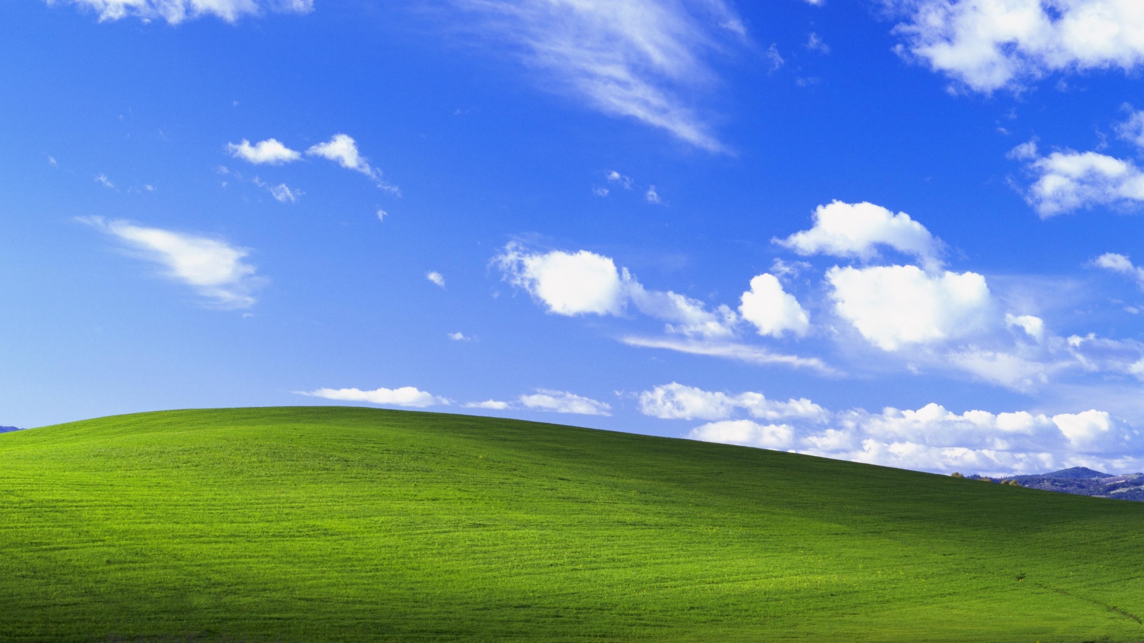 4K, hills, Microsoft Windows, Windows XP, HD Wallpaper