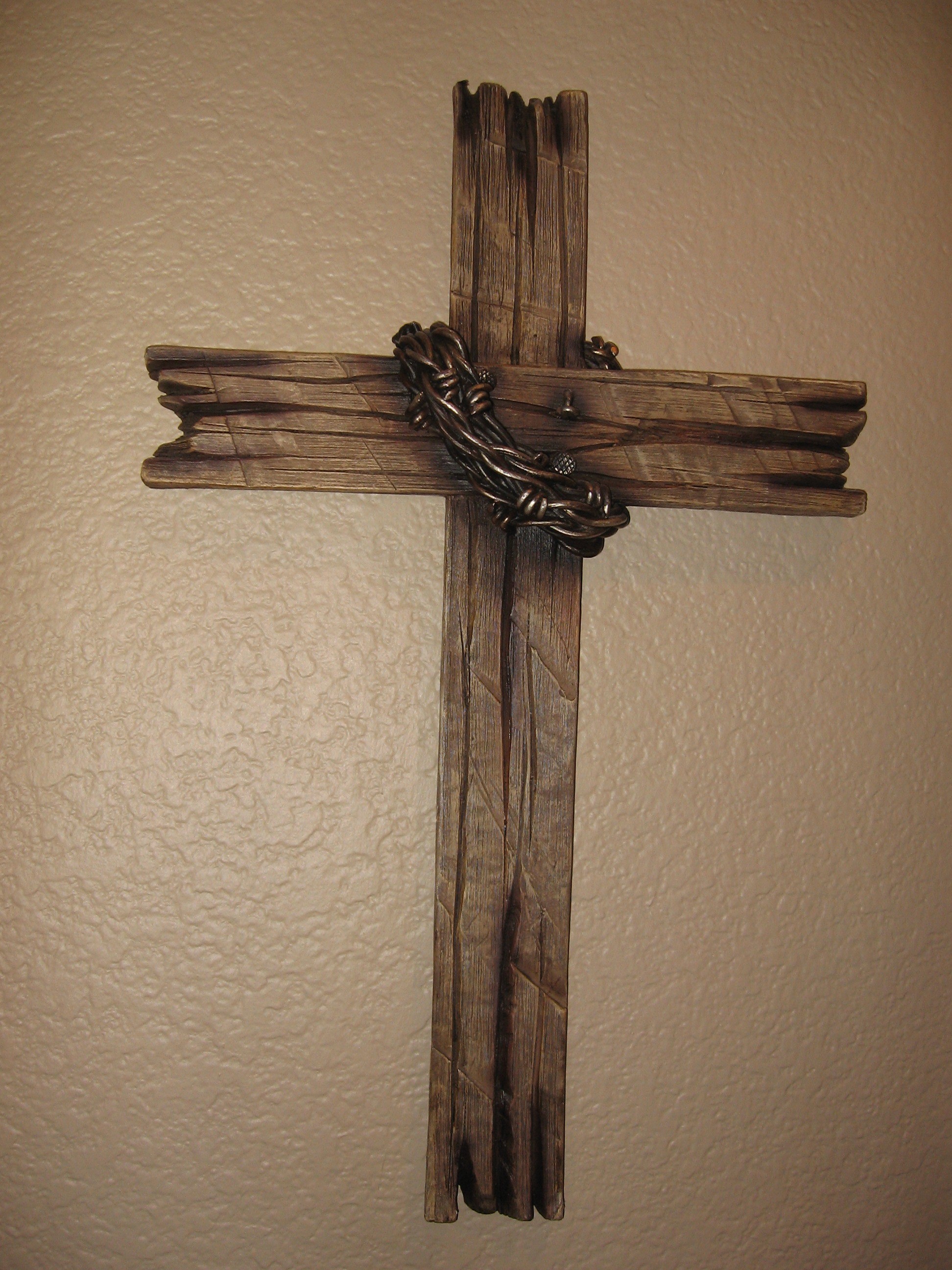 brown, wall, crucifix, metal, cross Shape, god, old, son, hanging, built structure, christianity, spirituality, belief, close-up, still life, religious equipment, Phone HD Wallpaper