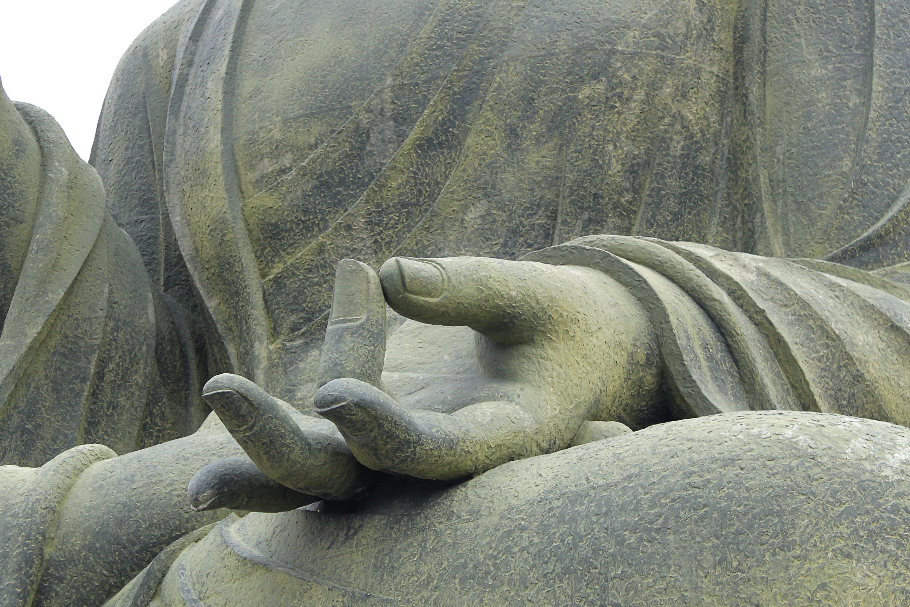 male likeness, solid, no people, korea, spiritual, representation, religion, day, deity, stone, meditation, outdoors, stone material, hand, close-up, sculpture, HD Wallpaper