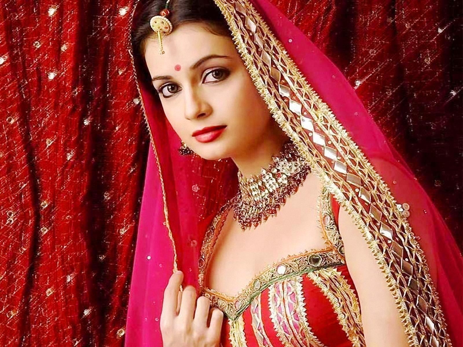 human face, looking at camera, red, luxury, women, young women, dress, beauty, studio shot, headshot, beautiful woman, Diya Mirza, adult, young adult, brown, HD Wallpaper