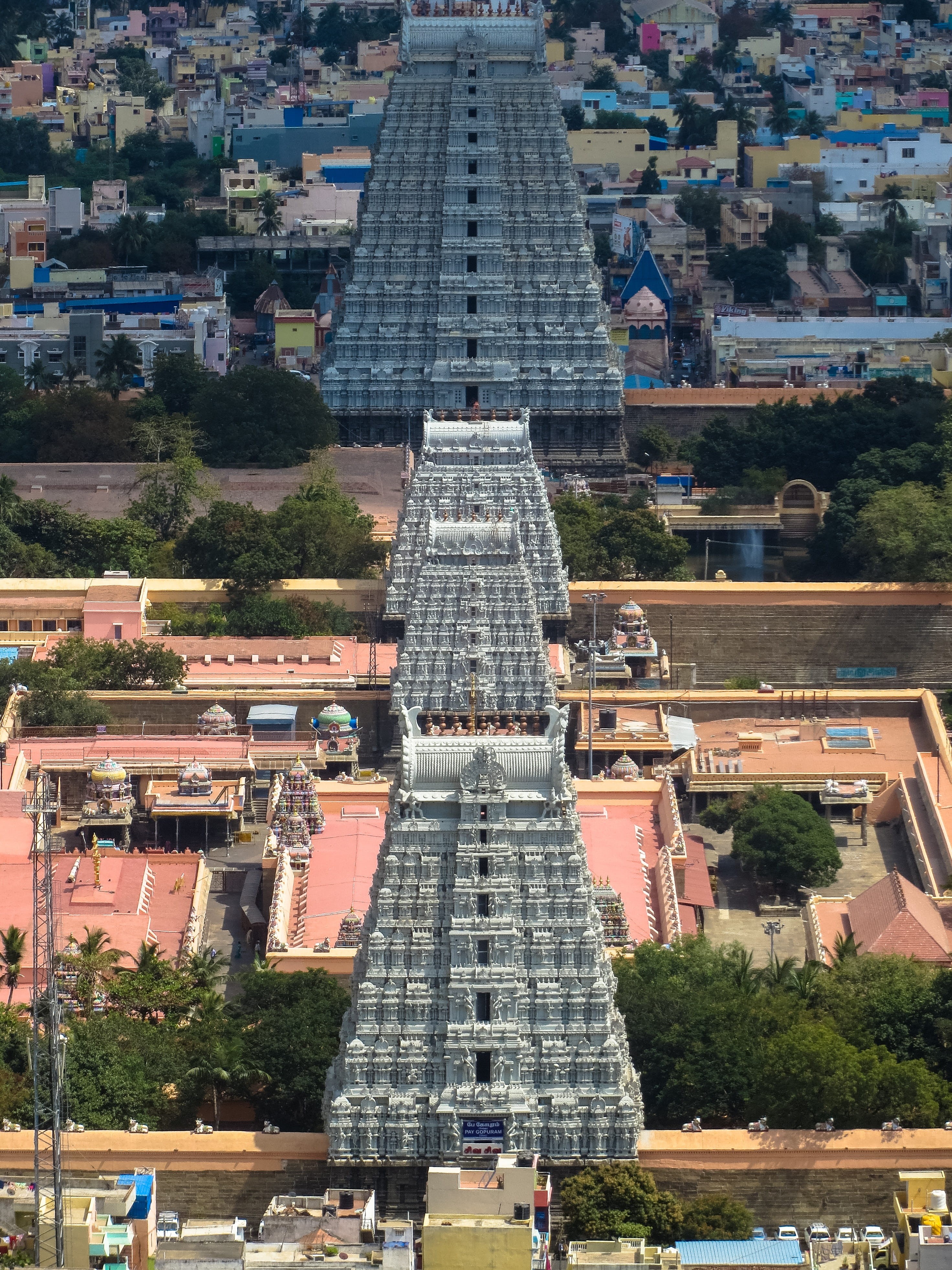 nature, god, building exterior, travel destinations, arunachala, incidental people, tall - high, temple, old, outdoors, religious, plant, yoga, high angle view, Phone HD Wallpaper