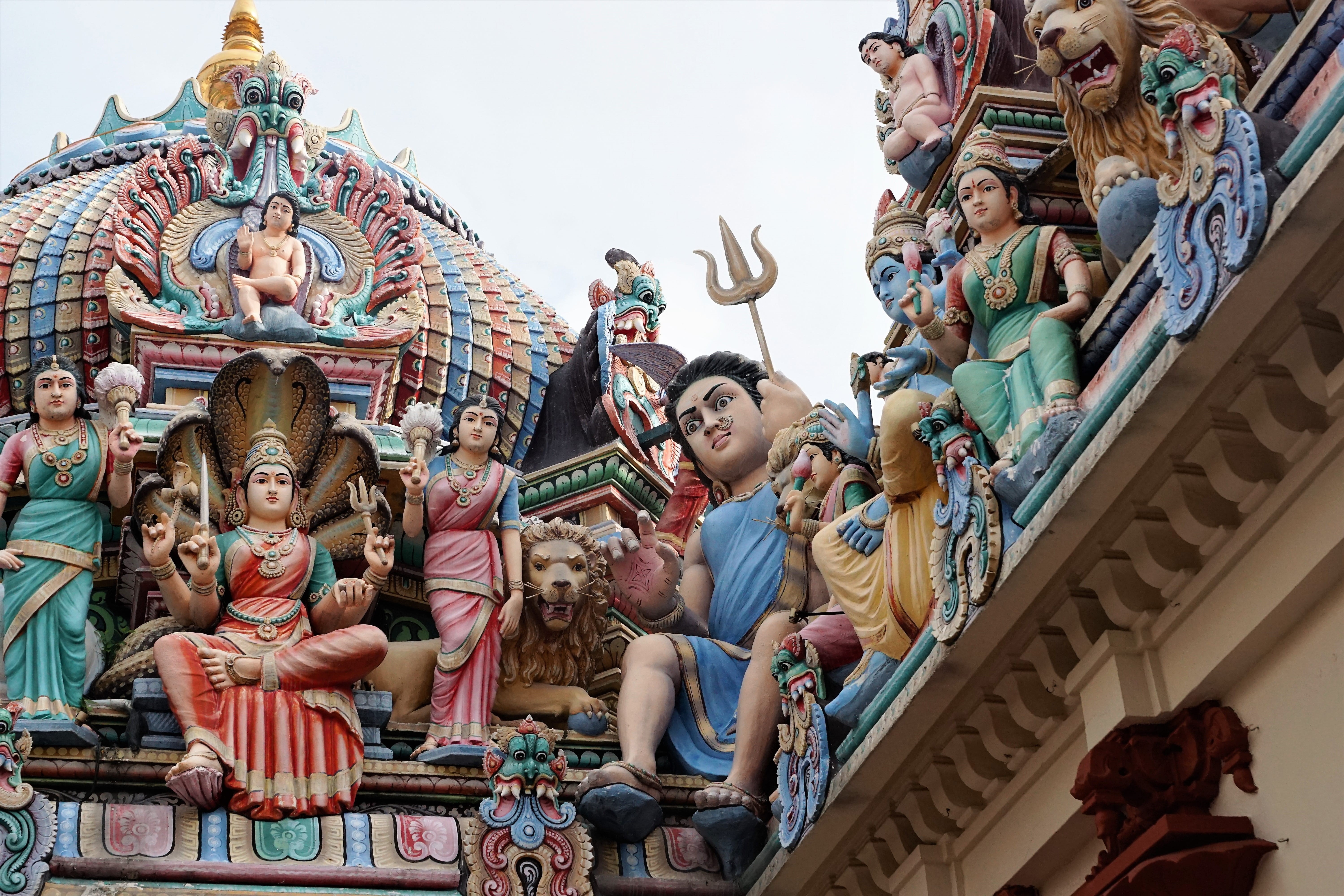 5K, tourism, travel destinations, sky, temple, singapore, places of interest, holiday, sri mariamman temple, ornament, celebration, decoration, belief, HD Wallpaper