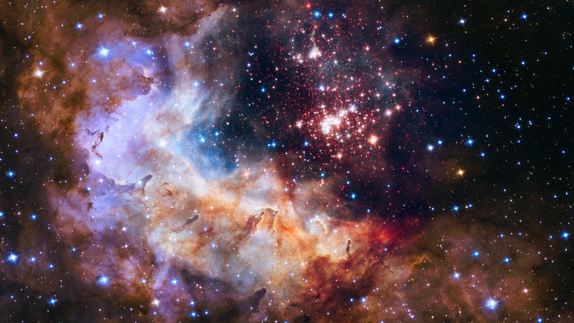 bright, no people, satellite view, beauty in nature, glowing, luminosity, cloud - sky, nature, night, illuminated, 1080P, star - space, galaxy, sky, space, HD Wallpaper