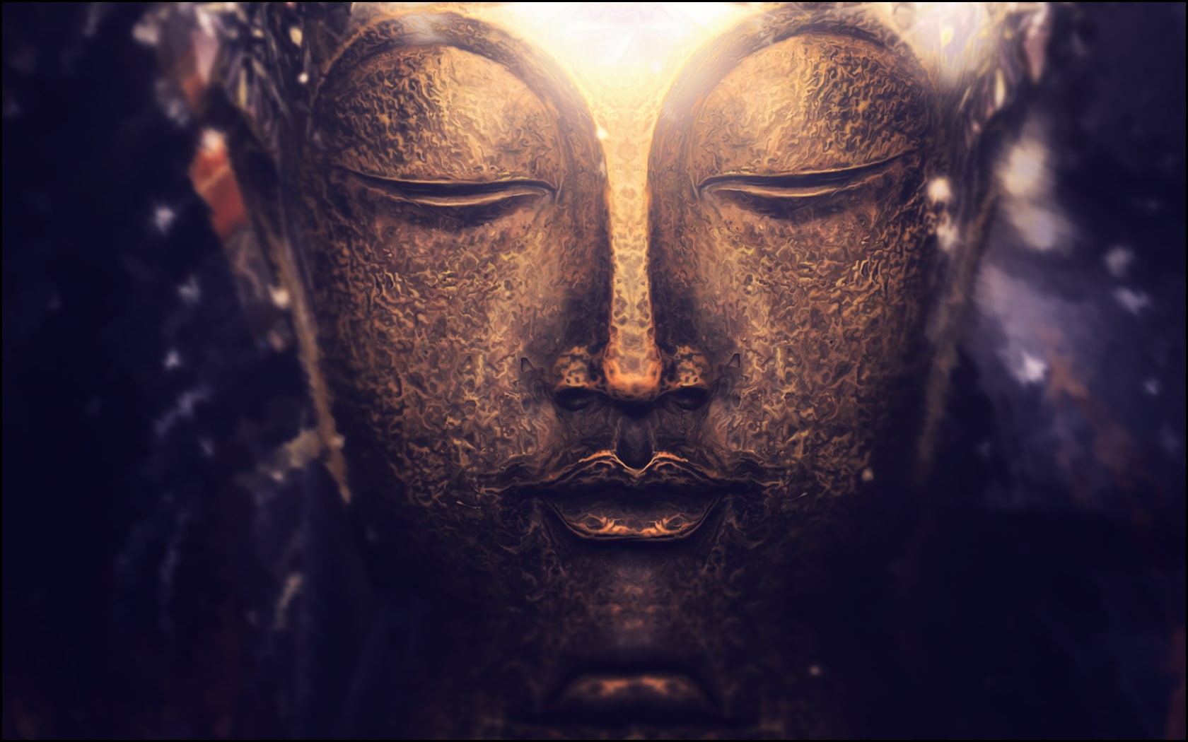 Buddhism, spiritual, depth of field, bokeh, purple, macro, photography, 720P, meditation, lights, gold, zen, Buddha, HD Wallpaper