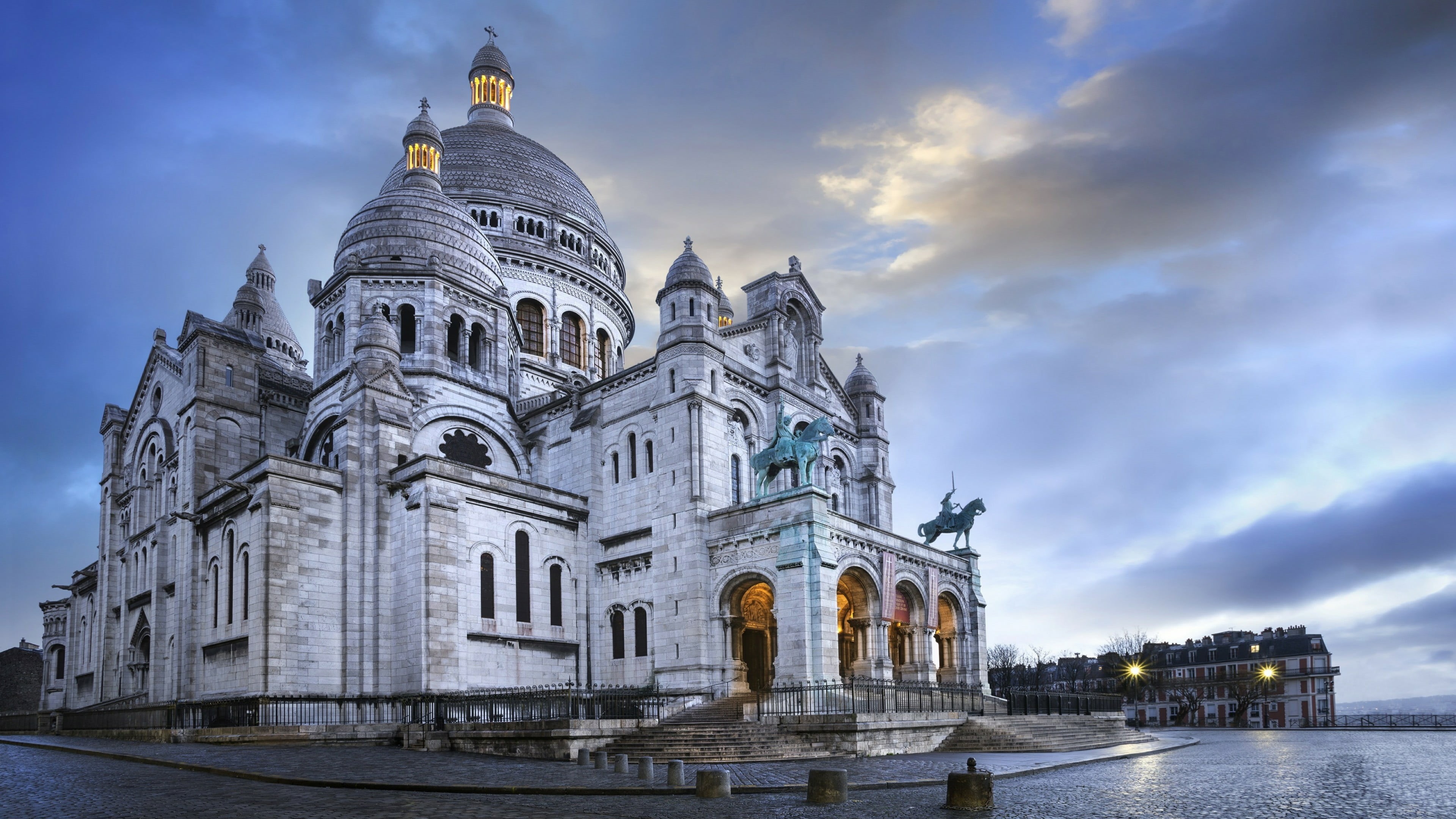 the past, basilica, paris, 4K, europe, architecture, travel, no people, building exterior, religion, low angle view, belief, outdoors, tourism, nature, HD Wallpaper