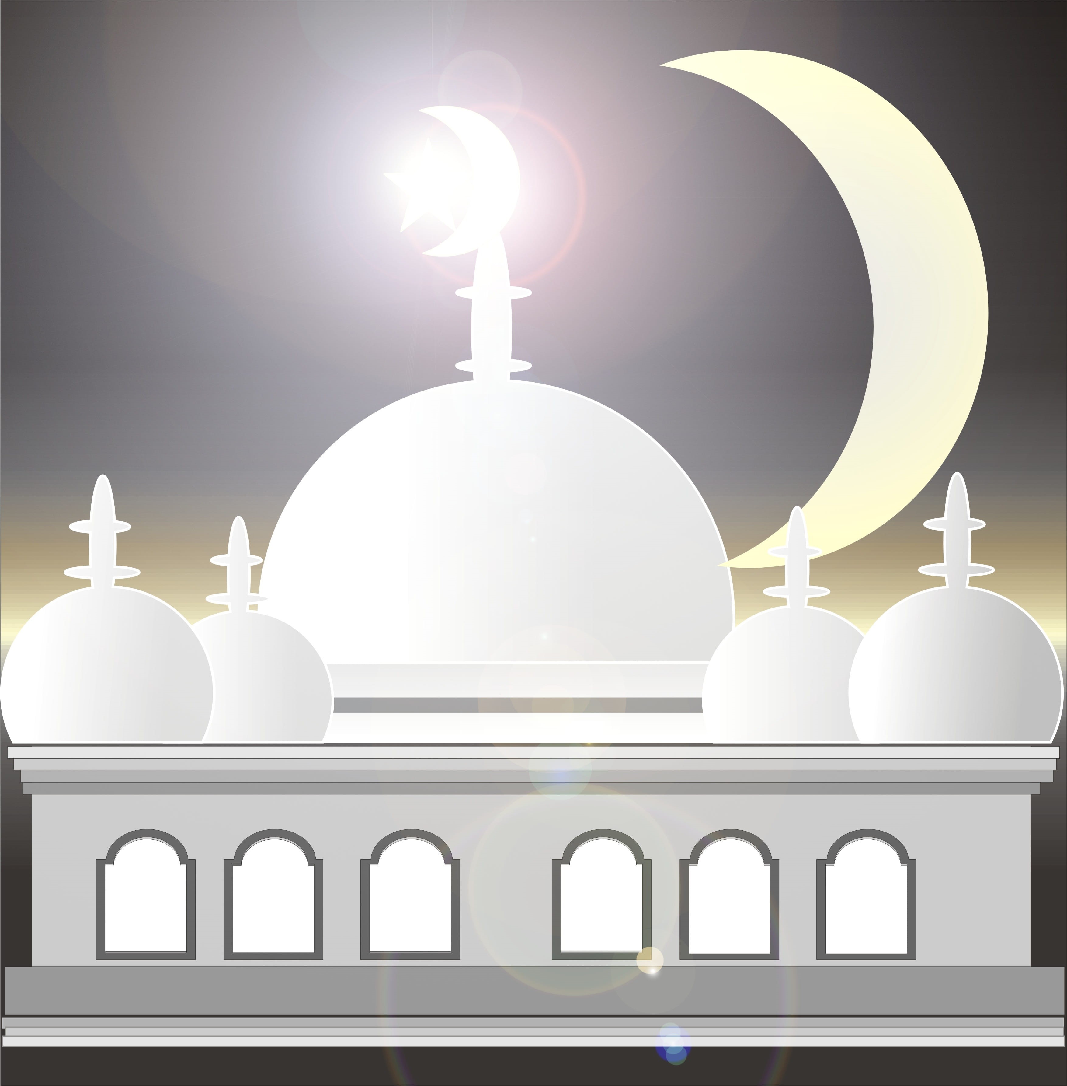 arch, place of worship, worship place, islam, fasting, lens flare, 2K, architecture, electric lamp, images, the mosque, religion, vector, illuminated, Phone HD Wallpaper