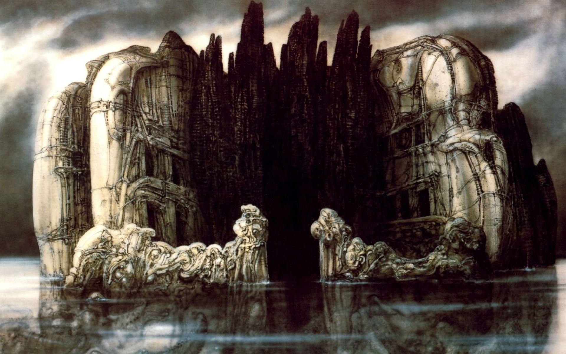 Evil, sci, 1080P, Giger, artistic, art, fantasy, horror, fi, artwork, Dark, r, h, HD Wallpaper