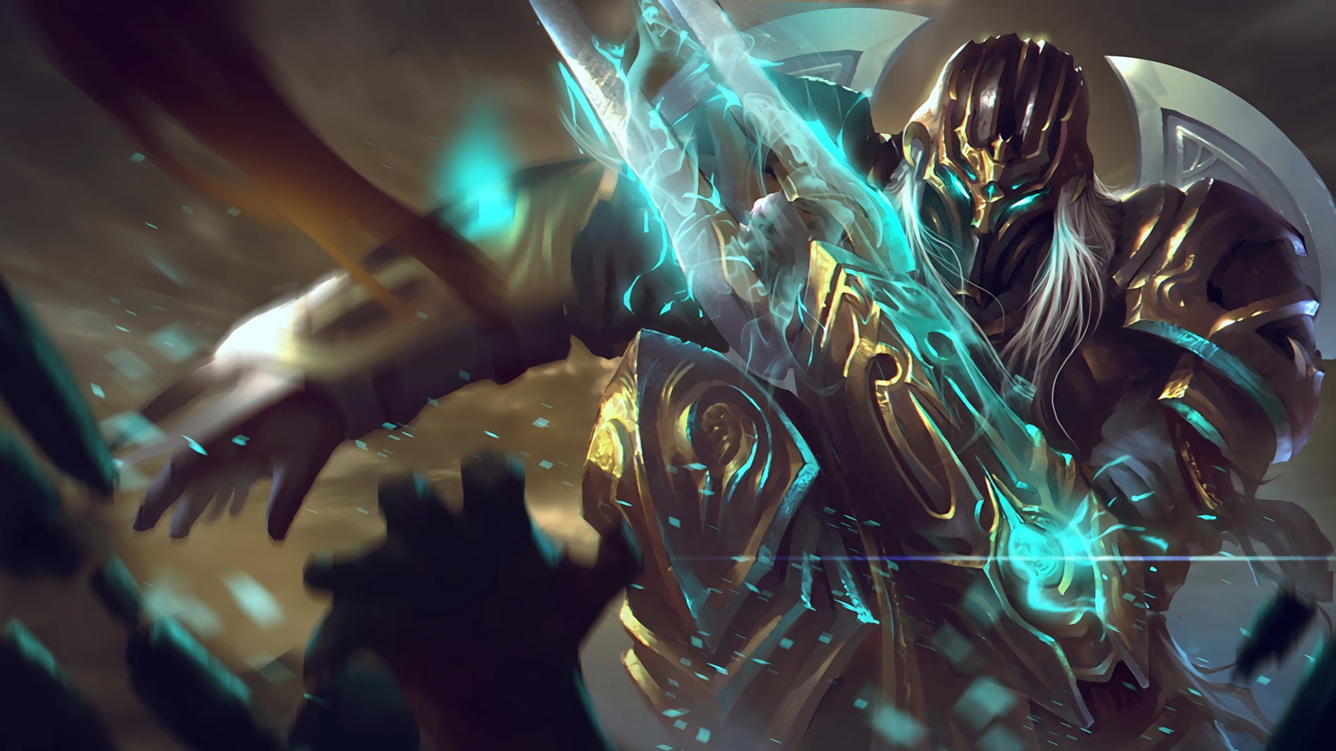 1080P, one person, glowing, enjoyment, light - natural phenomenon, festival, close-up, long exposure, real people, indoors, legends, hand, Zed (League of Legends), HD Wallpaper