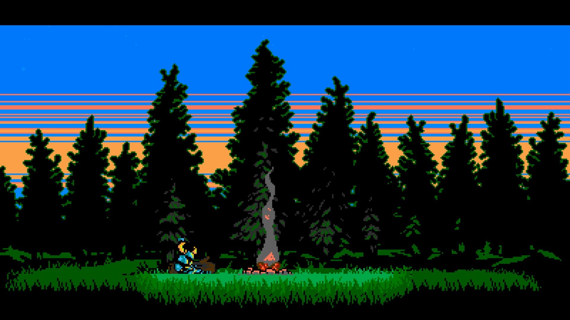 full length, video games, pixel art, nature, plant, field, men, real people, adult, one person, pine, sport, green, leisure activity, sky, outdoors, illuminated, HD Wallpaper