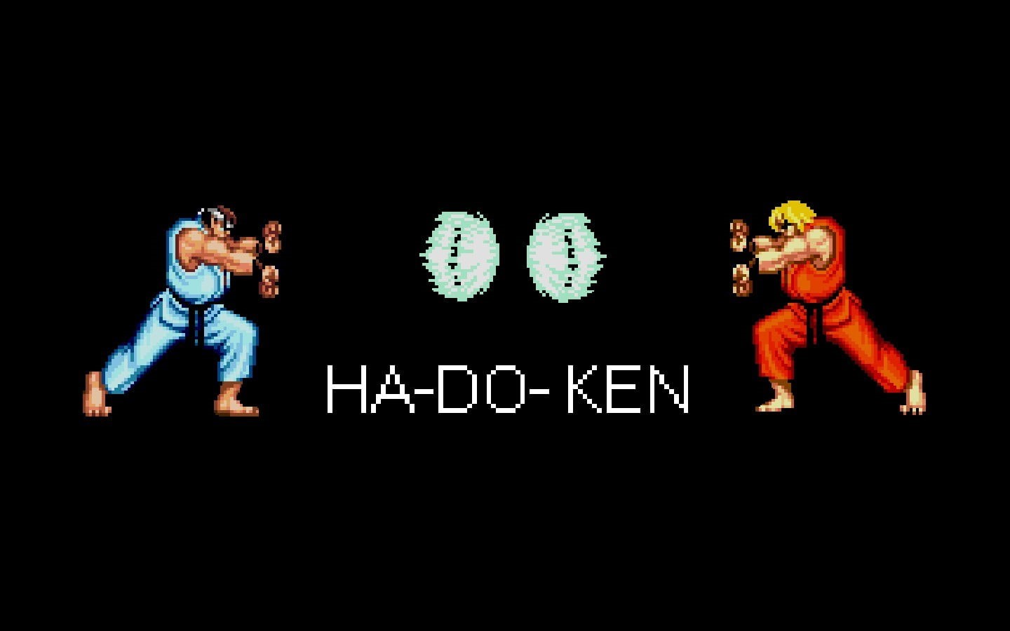 males, retro games, adult, young adult, number, western script, full length, pixels, Street Fighter, black background, ha, Hadouken, video games, representation, HD Wallpaper