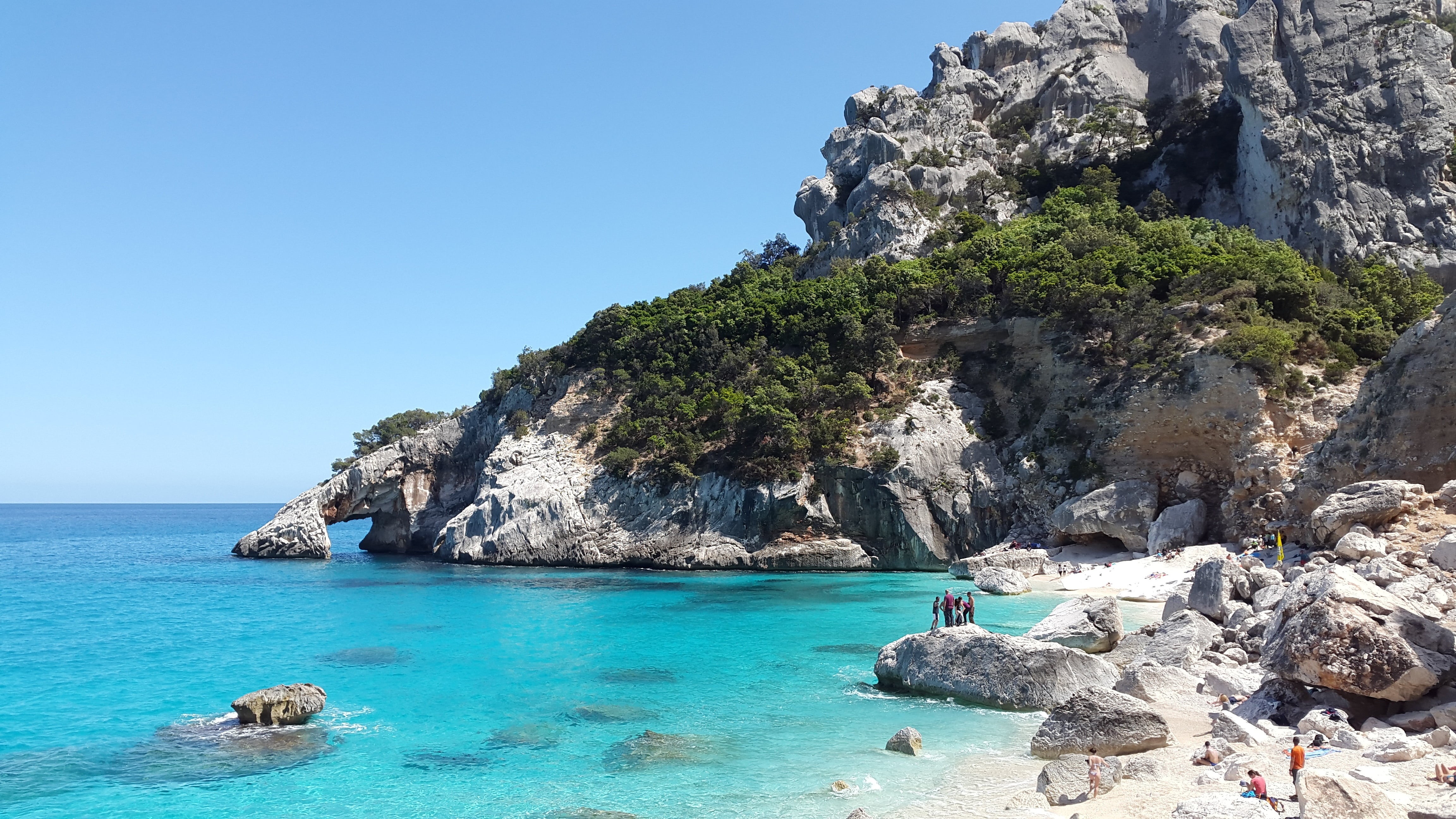 people, solid, rock formation, beautiful, sea, cala goloritzè, turquoise colored, idyllic, holidays, horizon over water, beauty in nature, sardinia, land, HD Wallpaper
