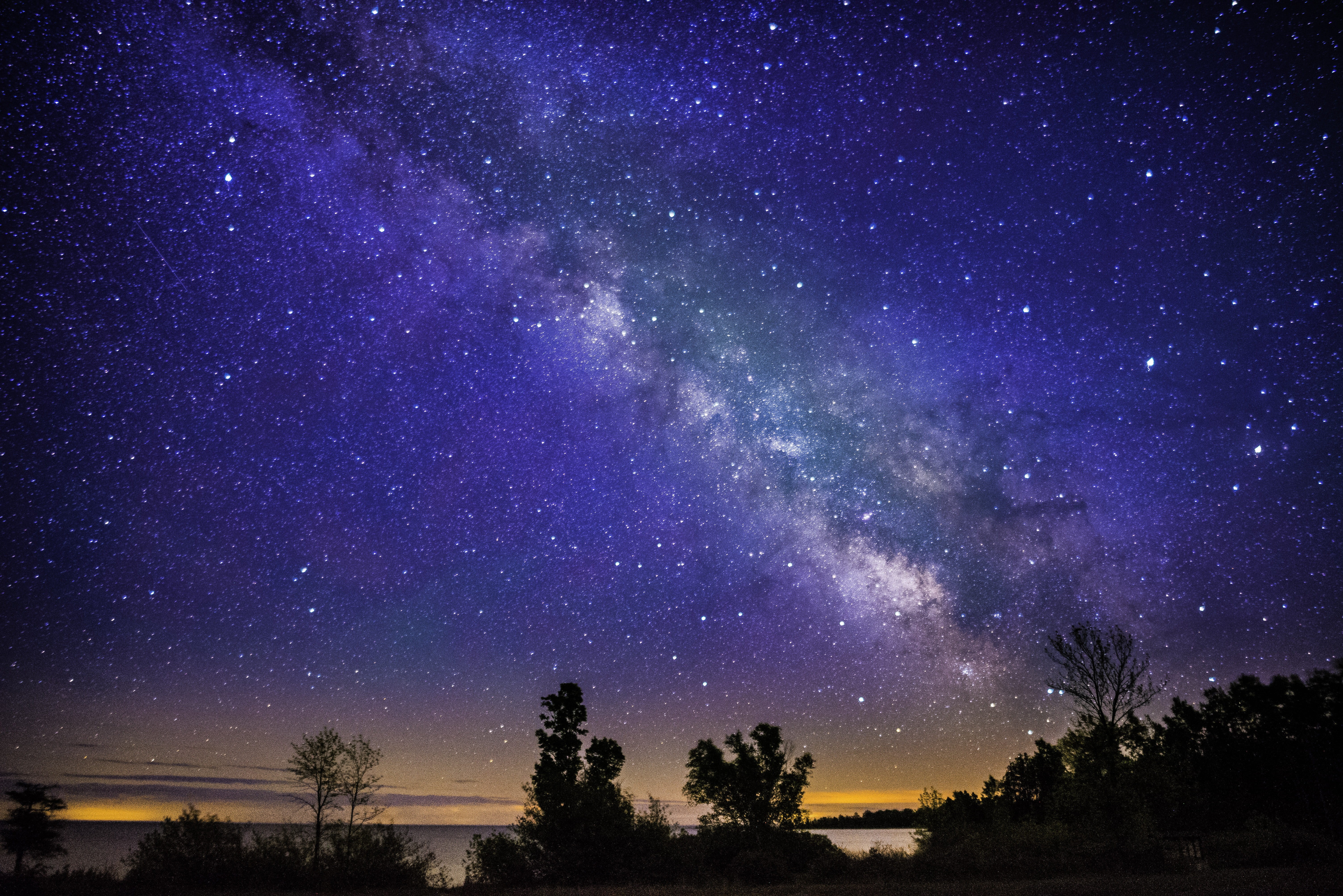tranquility, silhouette, planet - Space, stars, scenics - nature, infinity, space, United States, astrology, beauty in nature, way, newport state park, HD Wallpaper