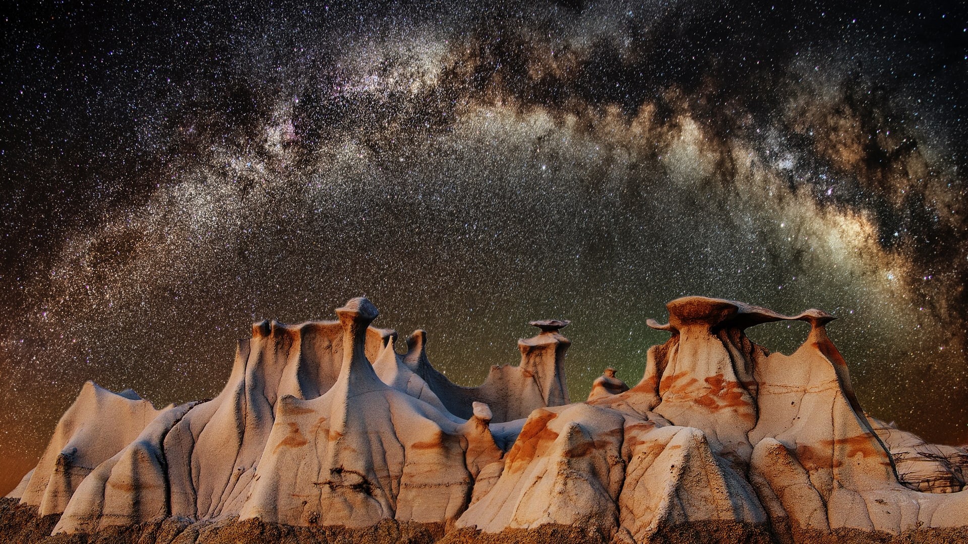 1080P, stars, Milky Way, nature, landscape, HD Wallpaper