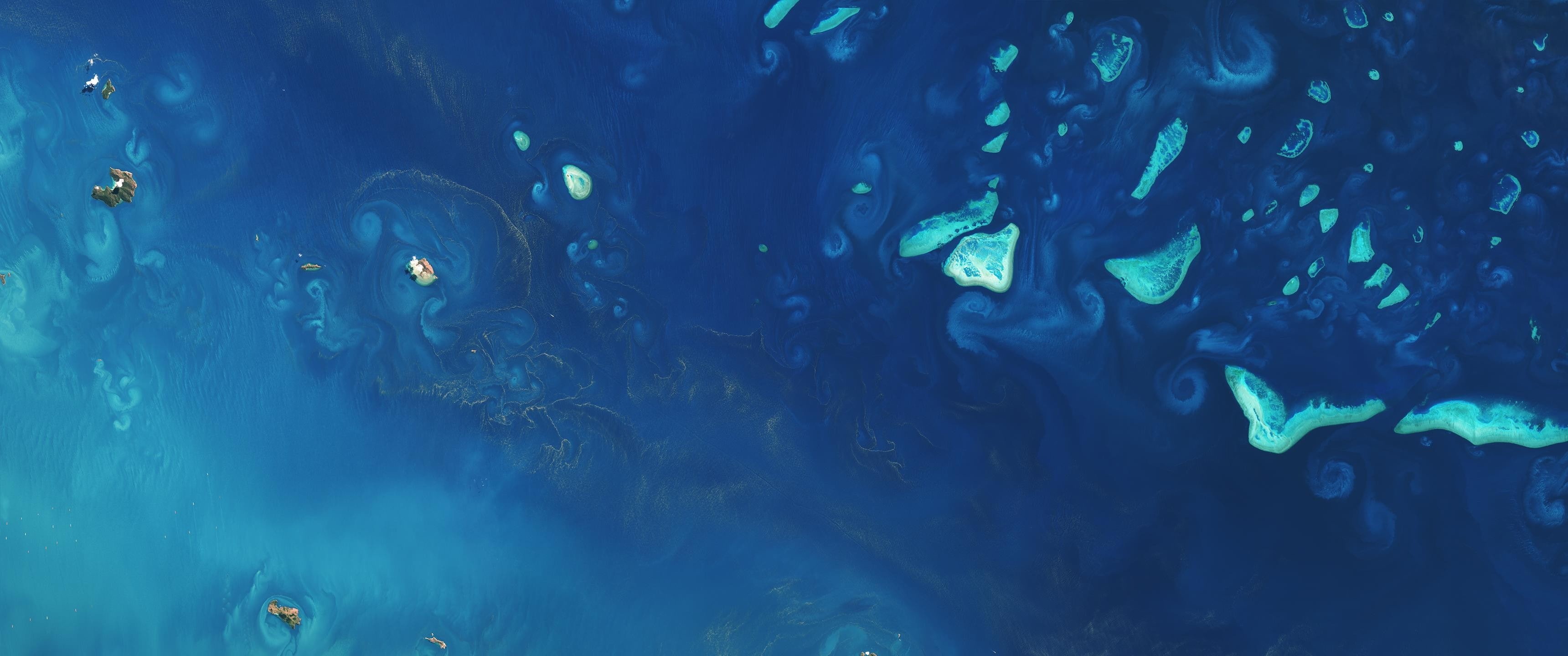 2K, ultrawide, space, blue, HD Wallpaper
