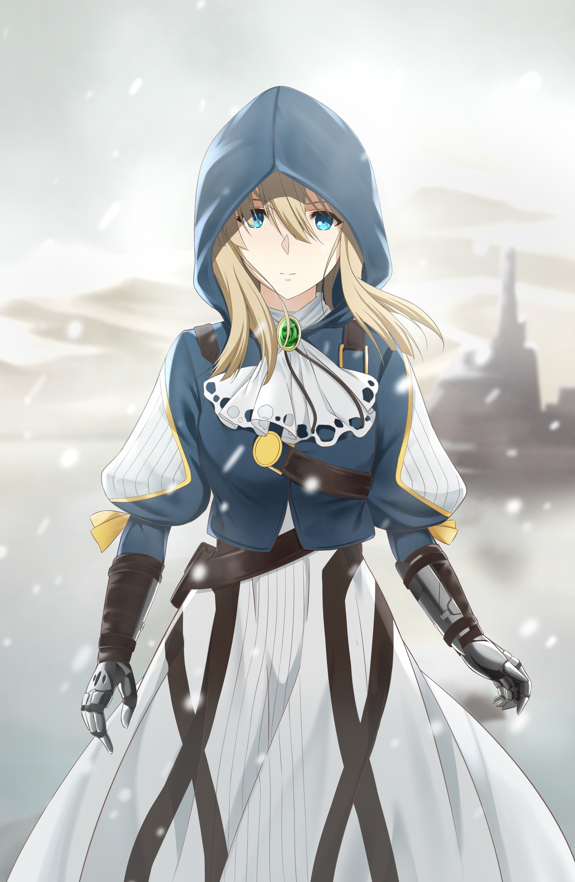obscured face, sport, 2K, clothing, uniform, blonde, protection, Violet Evergarden, men, success, security, blue eyes, holding, anime girls, confidence, Phone HD Wallpaper