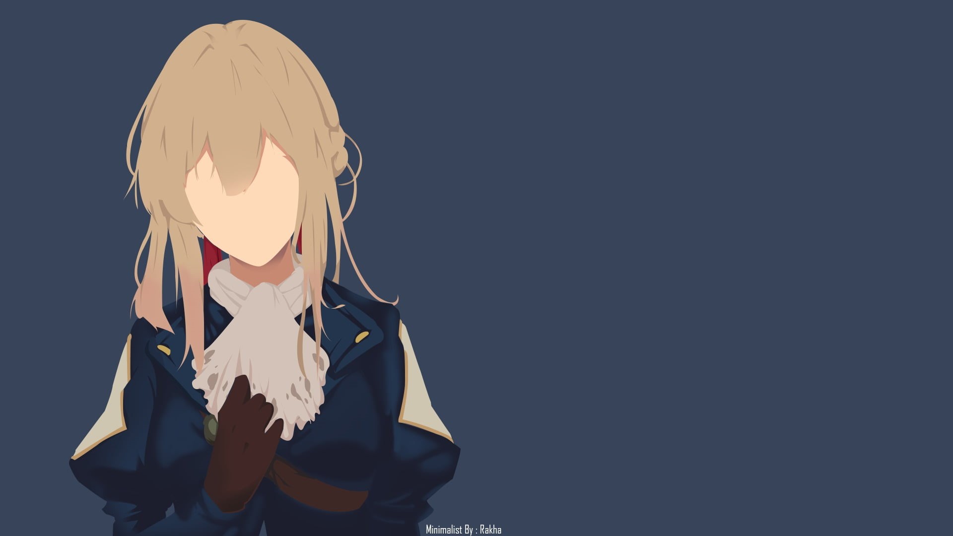 front view, 1080P, minimalism, obscured face, females, indoors, child, Violet Evergarden, lifestyles, standing, simple background, real people, copy space, HD Wallpaper