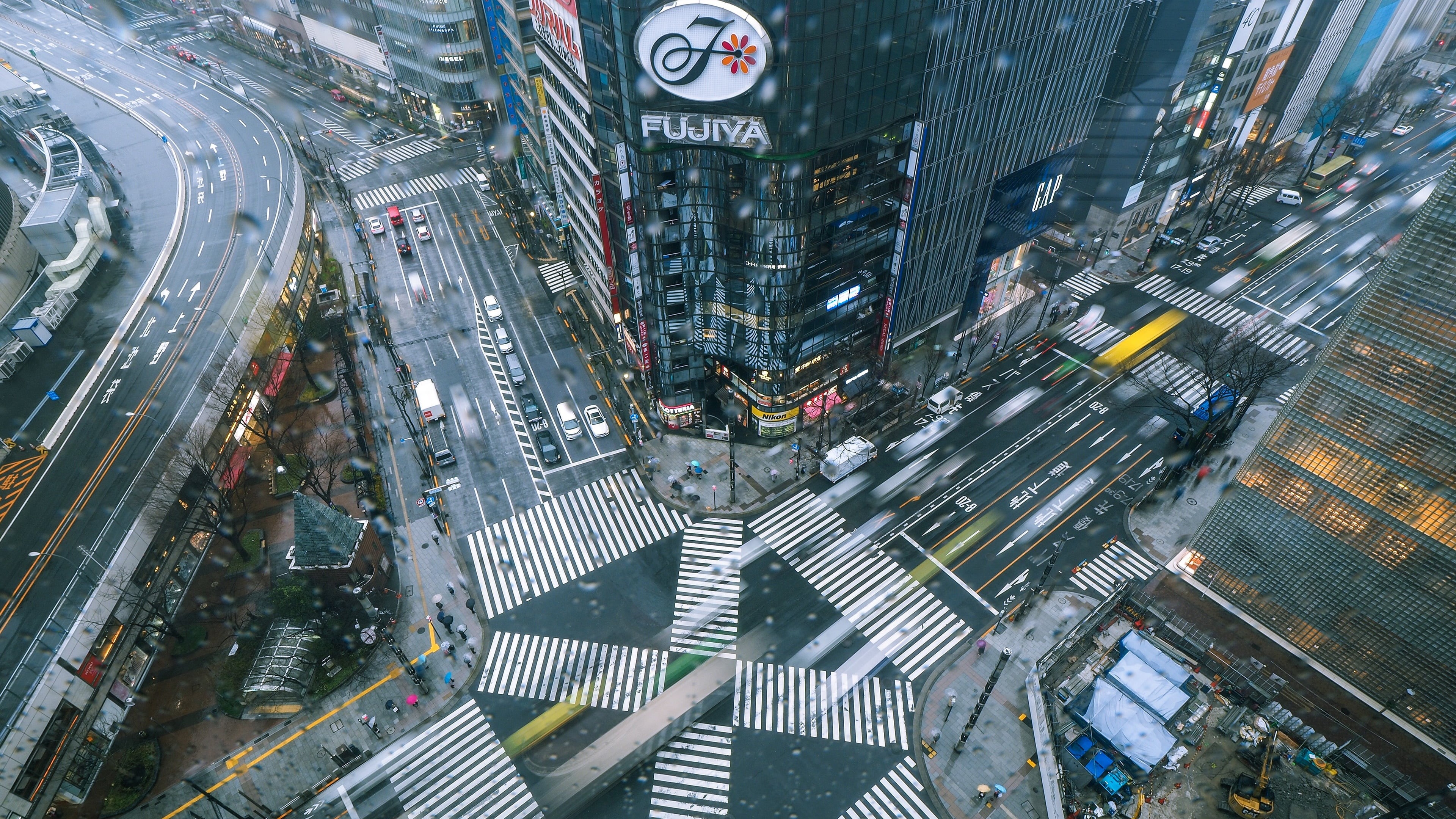cityscape, office building exterior, high angle view, asia, building exterior, no people, city life, residential district, road, intersection, outdoors, HD Wallpaper