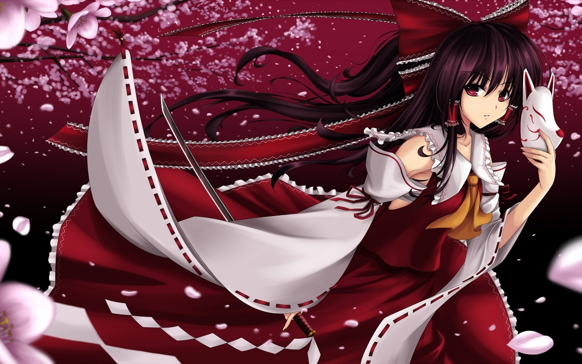 Touhou, 1080P, anime girls, anime, Hakurei Reimu, HD Wallpaper