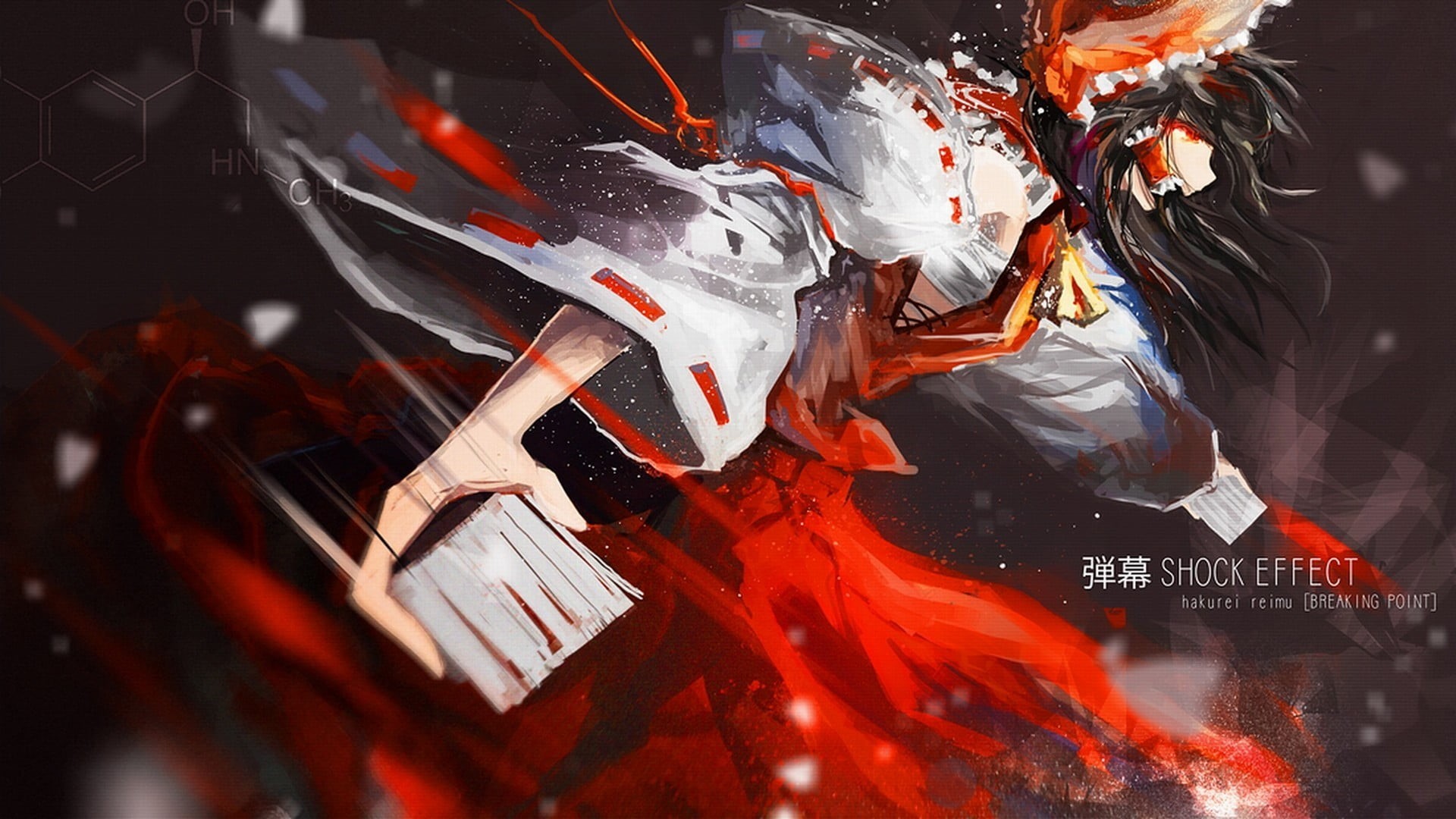 indoors, red, art and craft, motion, no people, technology, occupation, paint, white, event, accuracy, Hakurei Reimu, traditional, 1080P, nature, woman, HD Wallpaper