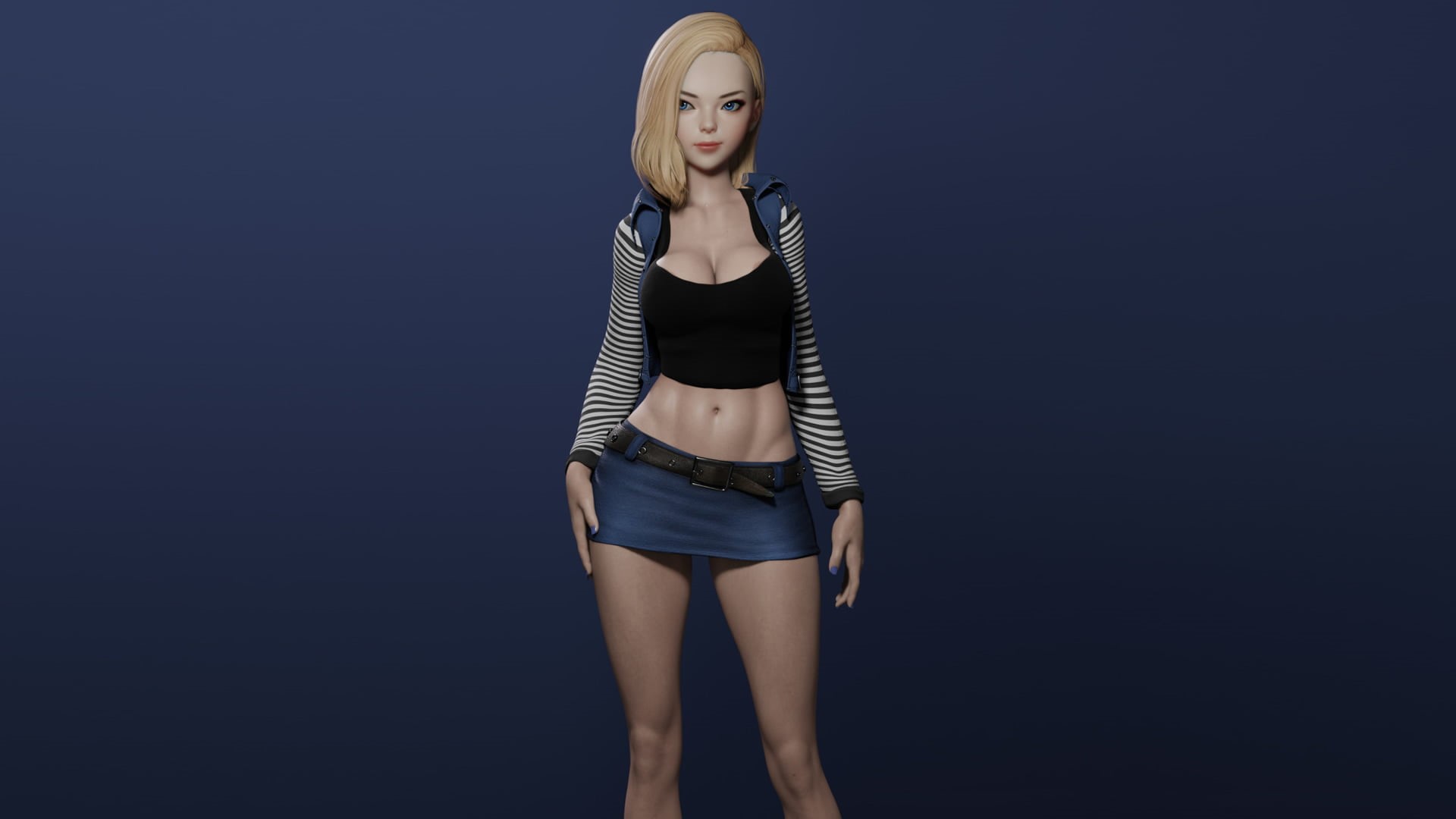 1080P, Android 18, anime girls, 3D, Dragon Ball Z, blonde, mavixtious, CGI, anime, HD Wallpaper