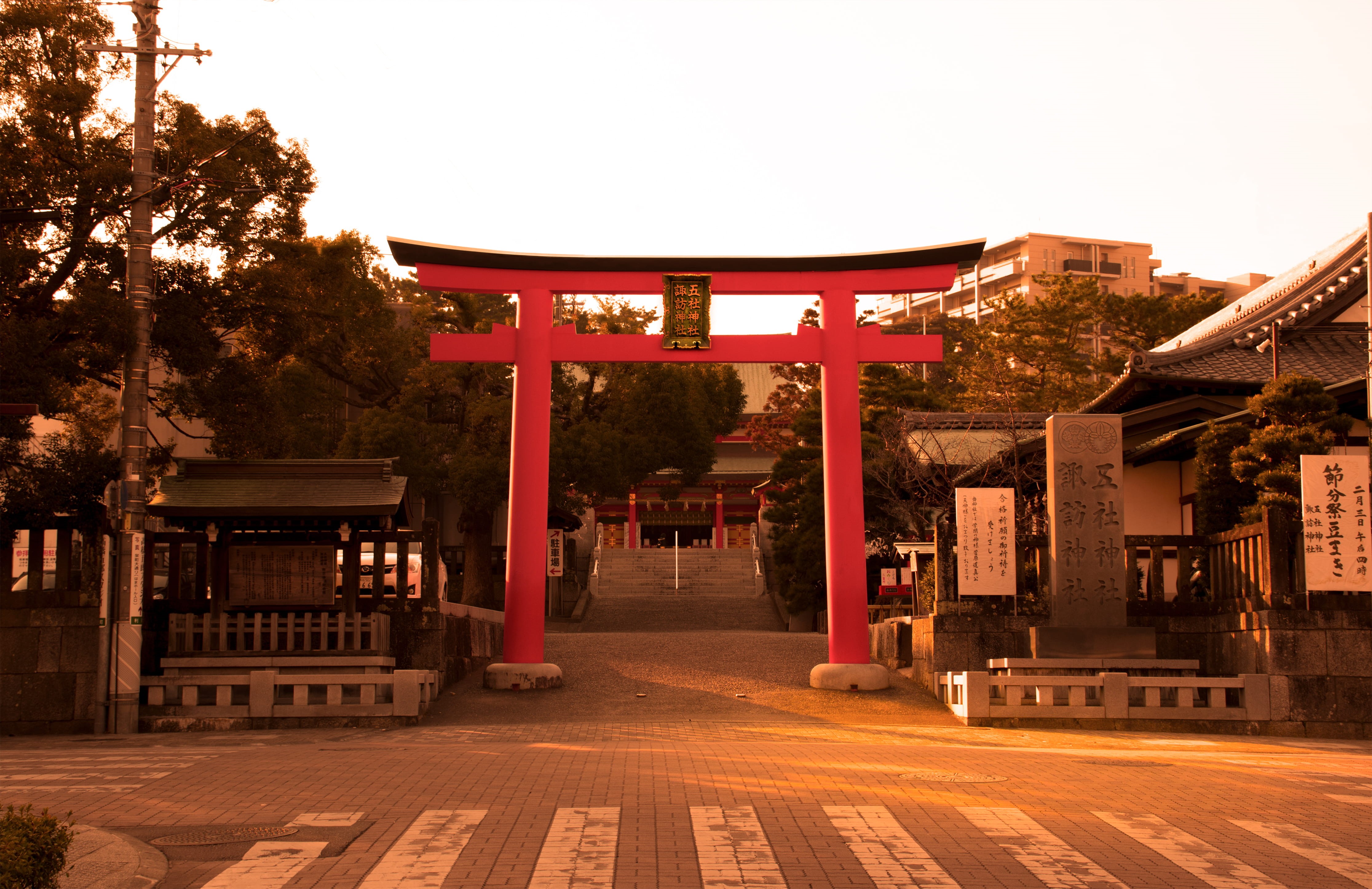 sky, nature, japan, architectural column, person, shrine, office building, hamamatsu, place of worship, building exterior, architecture, worship, building, HD Wallpaper