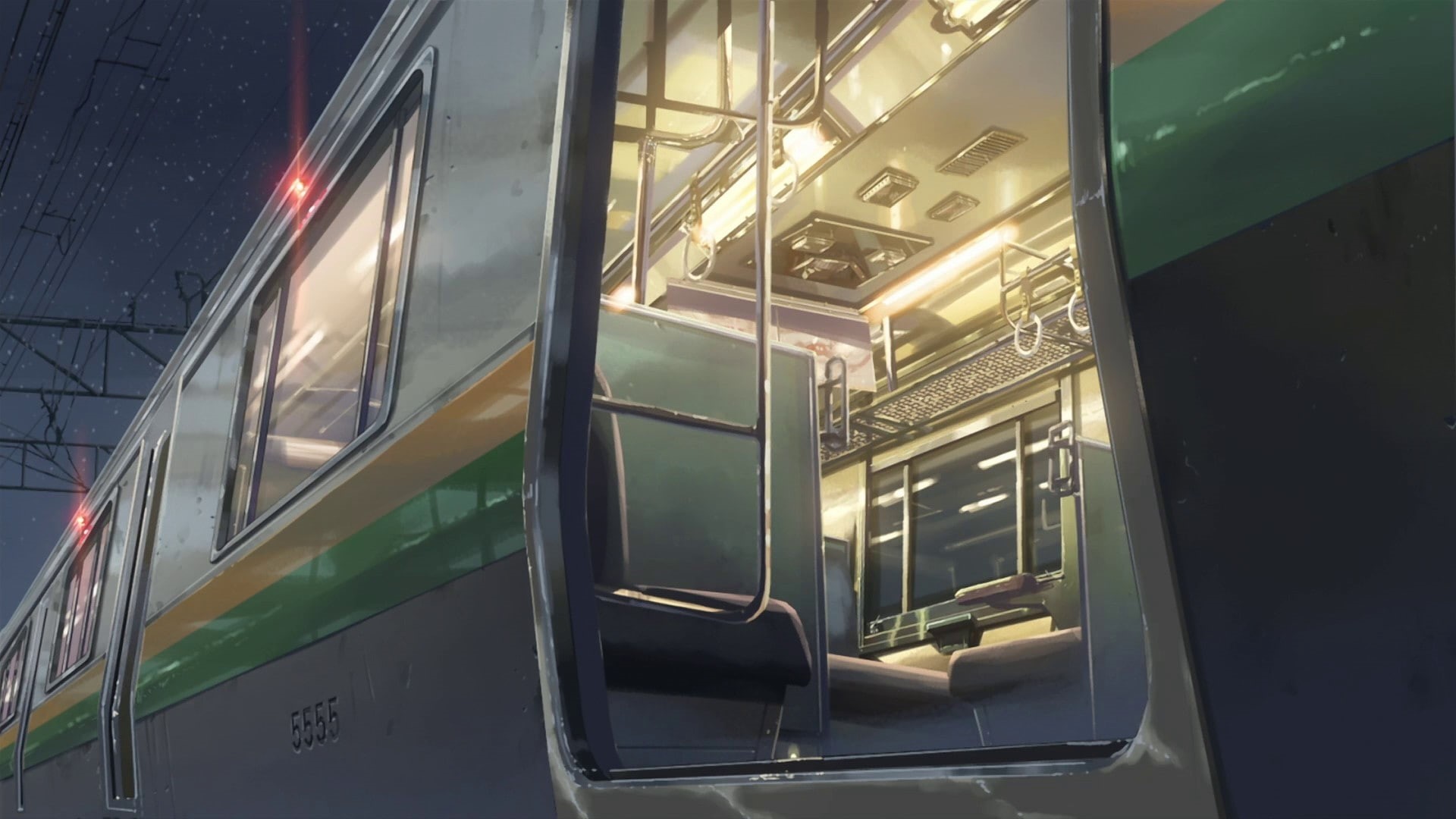 building, window, staircase, 5 Centimeters Per Second, public transportation, Makoto Shinkai, glass - material, transparent, architecture, reflection, steps and staircases, HD Wallpaper