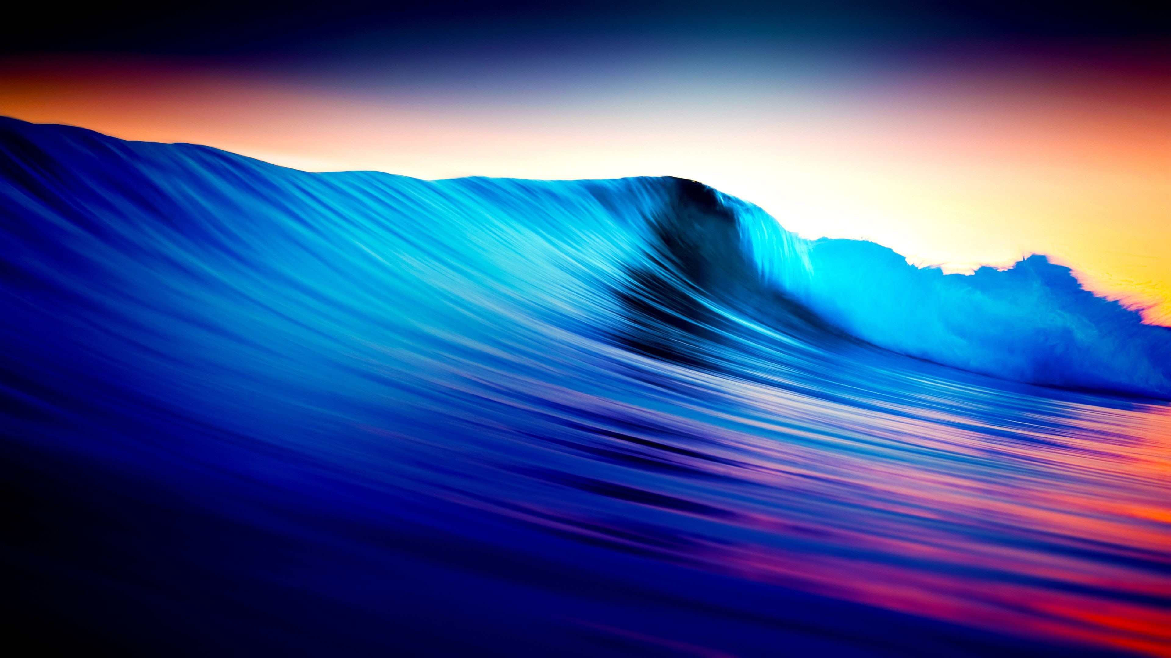 colorful, no people, blurred motion, backgrounds, flowing water, waves, wave, beauty in nature, 4K, blue, flowing, power in nature, speed, power, multi colored, HD Wallpaper
