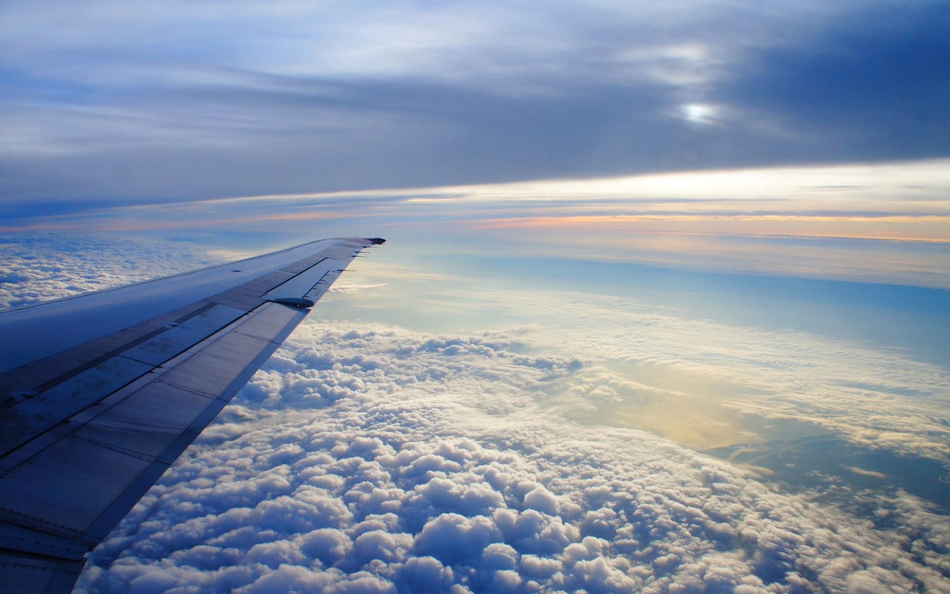 nature, airplane, clouds, 1080P, sky, hd, wing, plane, HD Wallpaper