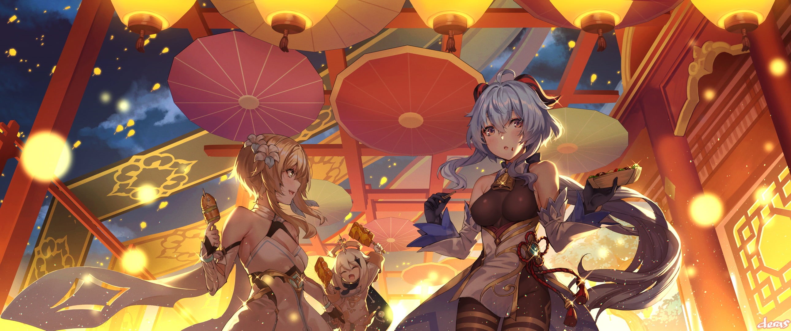 Paimon, Genshin Impact, Ganyu (Genshin Impact), 2K, Lumine (Genshin Impact), HD Wallpaper