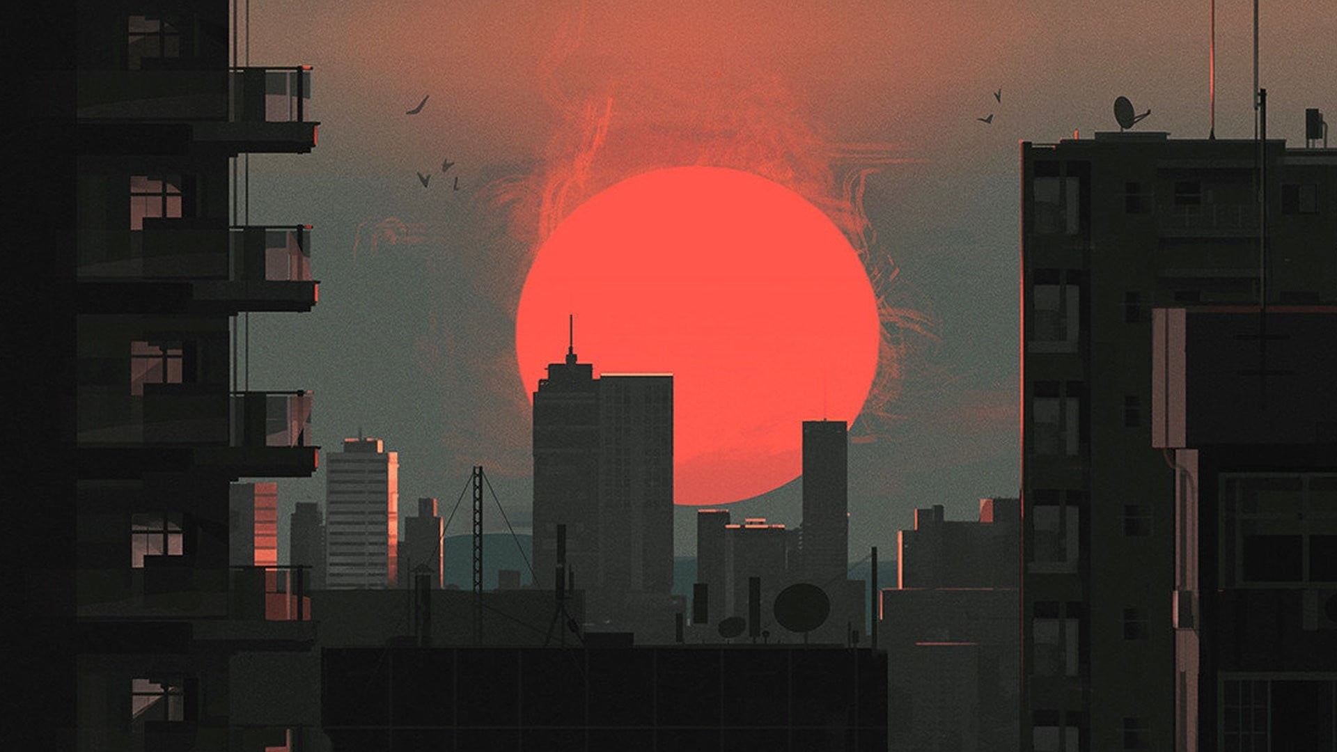city life, scene, silhouette, building, shape, beauty in nature, skyscraper, built structure, outdoors, digital composite, building exterior, office building exterior, HD Wallpaper