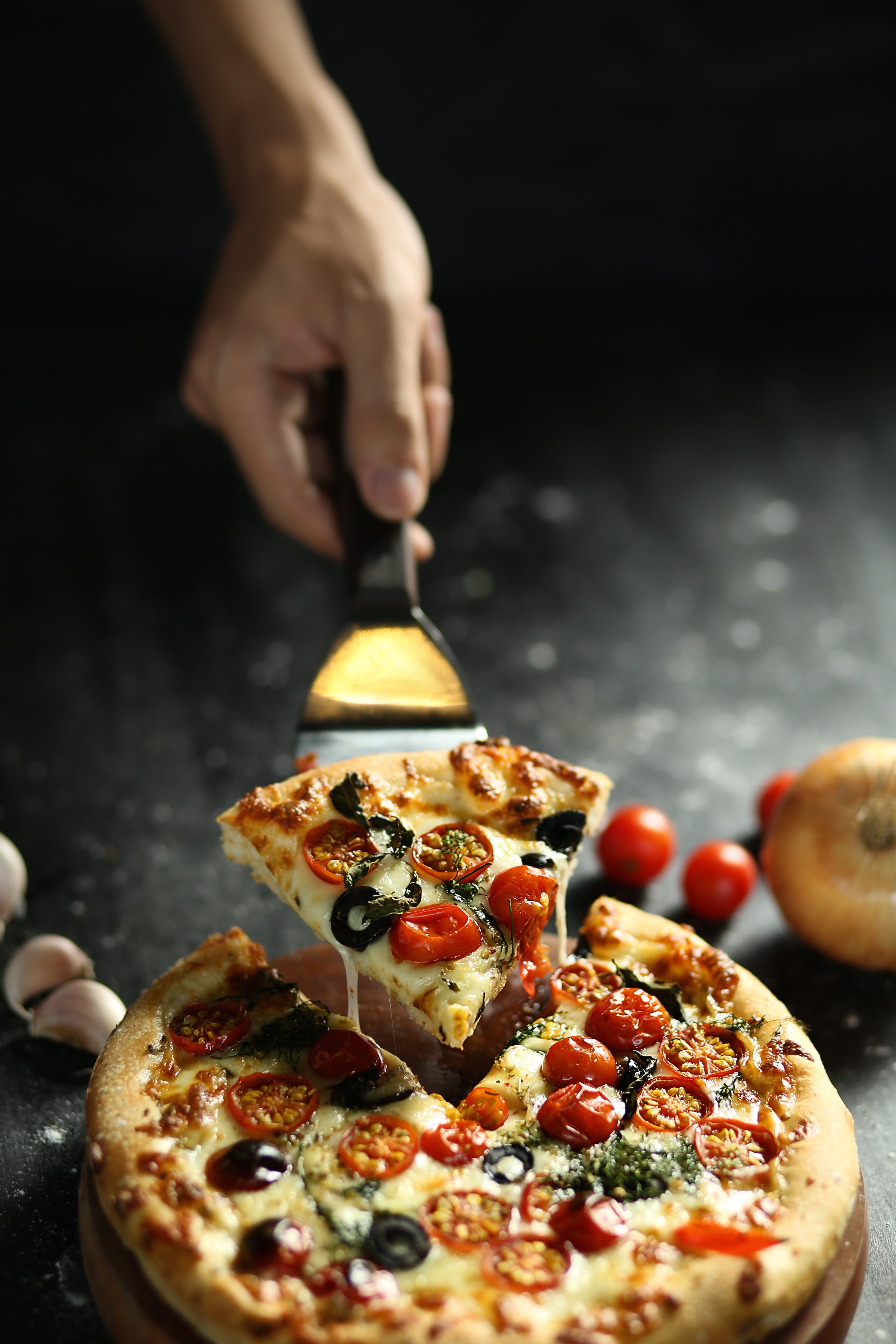one person, unhealthy eating, preparation, indoors, holding, chef, human hand, pizza near me, pizza hut, cooking, freshness, finger, food and drink, real people, Phone HD Wallpaper