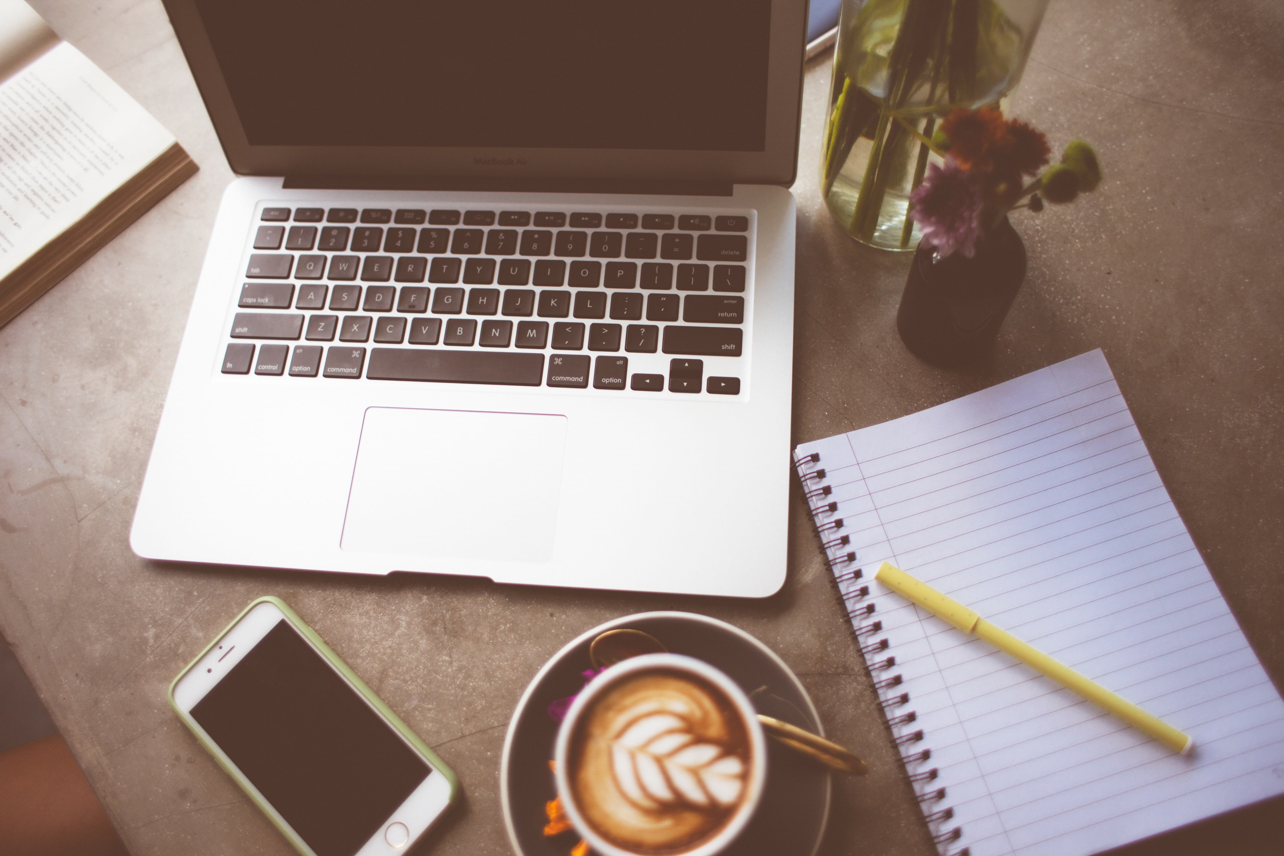 working, high angle view, no People, indoors, paper, computer equipment, publication, internet, communication, portable information device, office, pen, HD Wallpaper