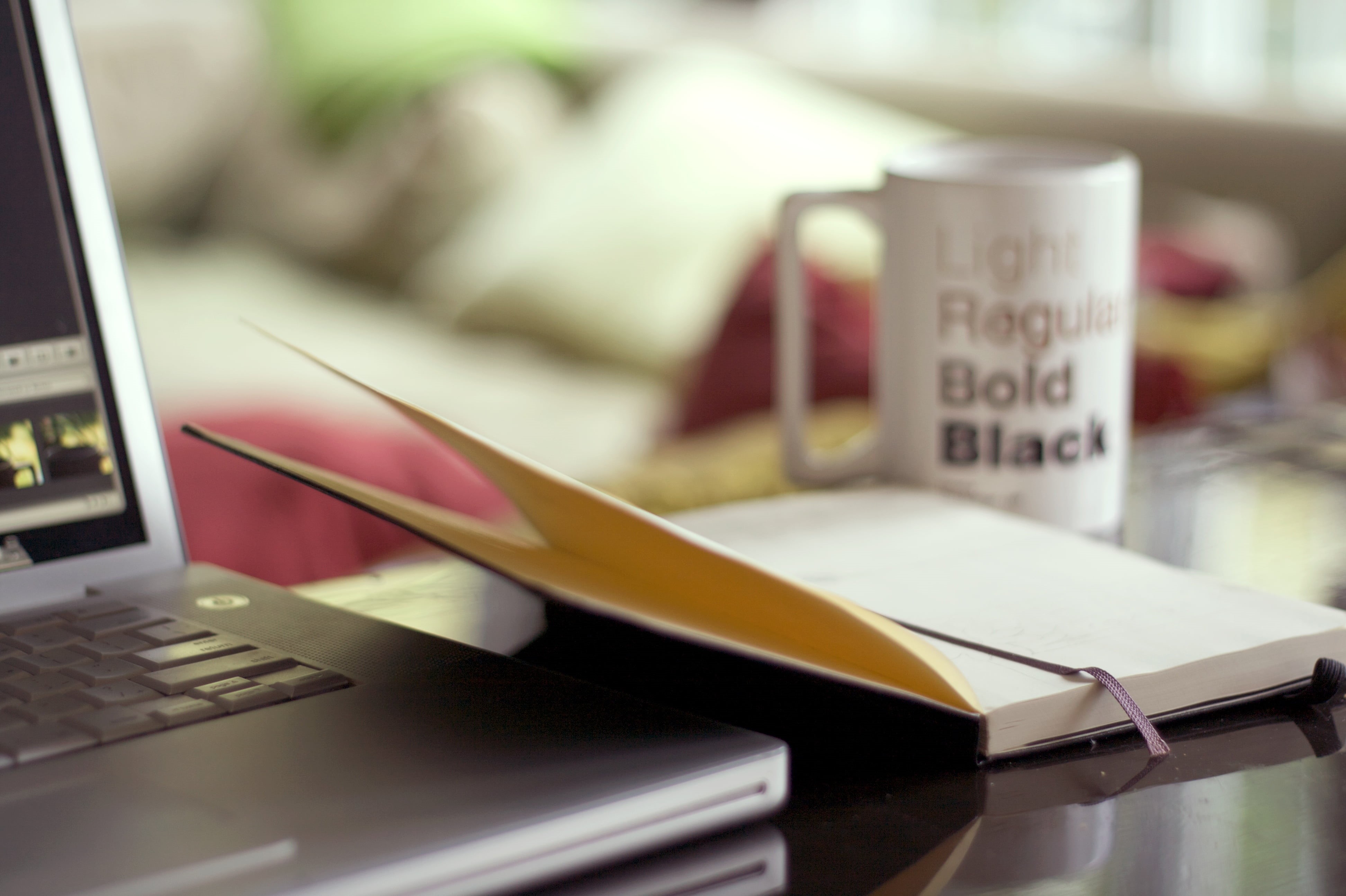 laptop, hardbound, black, coffee, black and white, mug, business, focus, technology, photography, coffee - Drink, laptop computer, sketch, notebook, 4K, HD Wallpaper