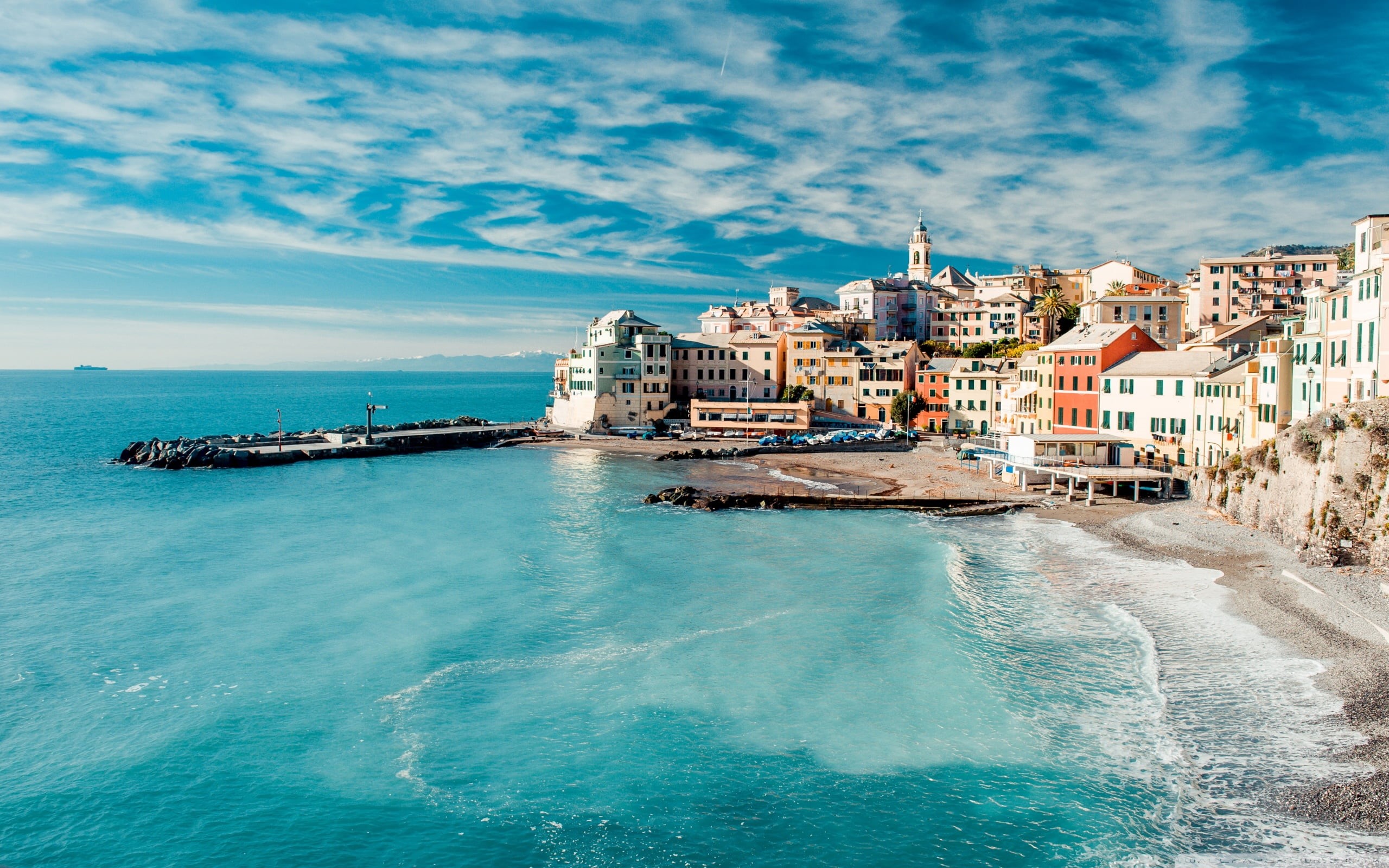 travel, sky, city, old building, tourism, nautical Vessel, white, no people, transportation, water, harbor, panoramic, travel Destinations, cityscape, coastline, HD Wallpaper
