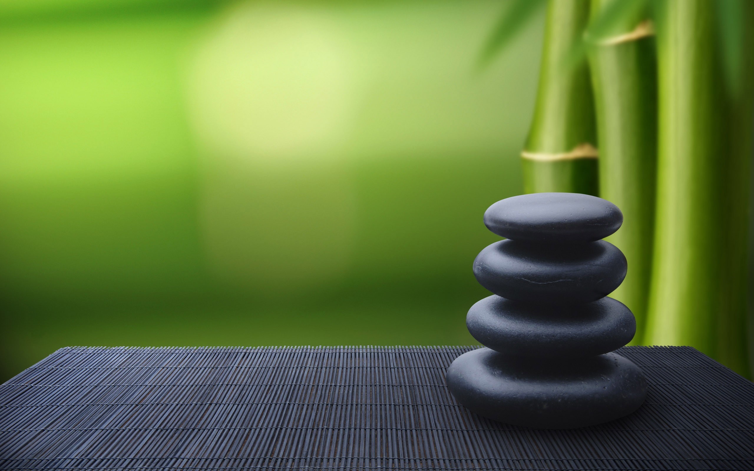stones, 2K, zen, bamboo, HD Wallpaper