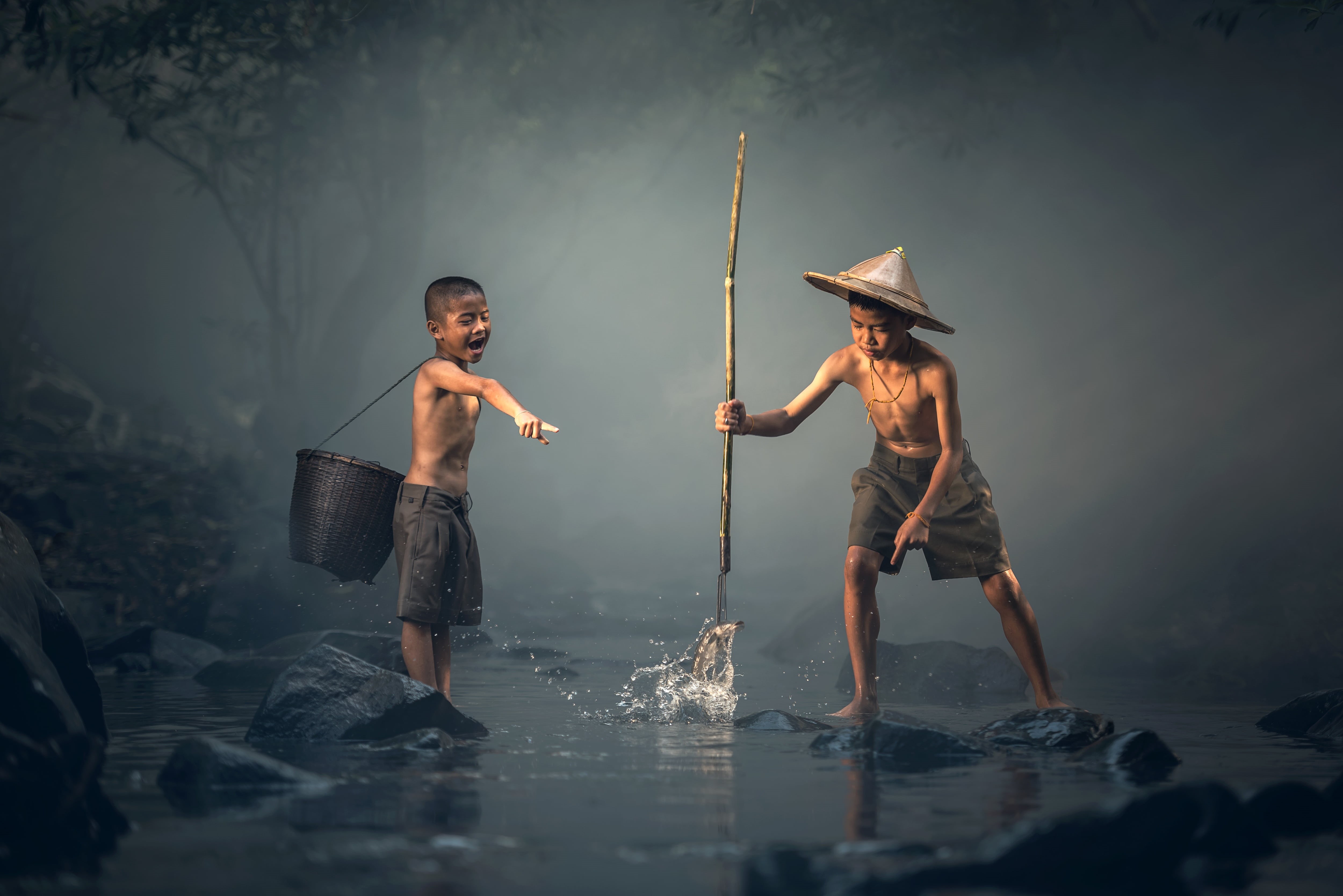 indonesian, country malaysia, summer, pathetic, thailand, spring, sports, happiness, fishing, childhood, friend, in the country, little, hobbies, holding, HD Wallpaper