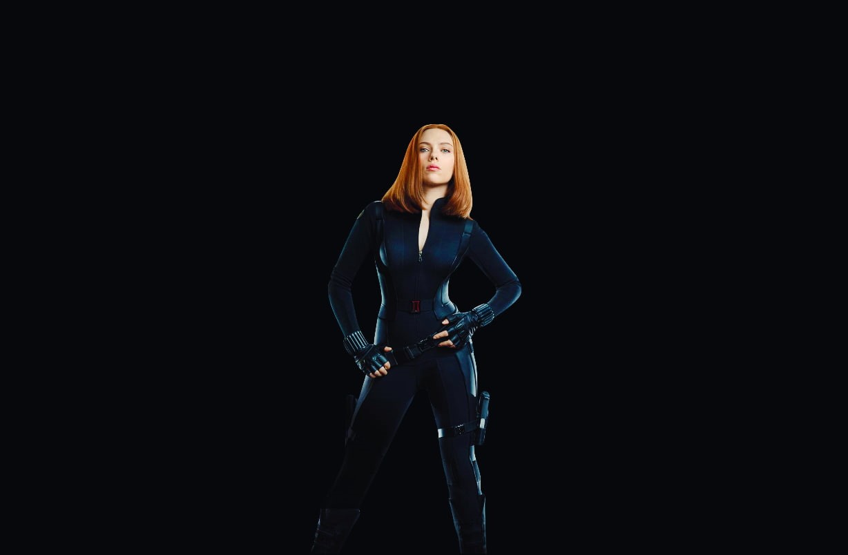 young women, young adult, indoors, one person, studio shot, copy space, 480P, lifestyles, black background, adult, beautiful woman, women, Black Widow, HD Wallpaper
