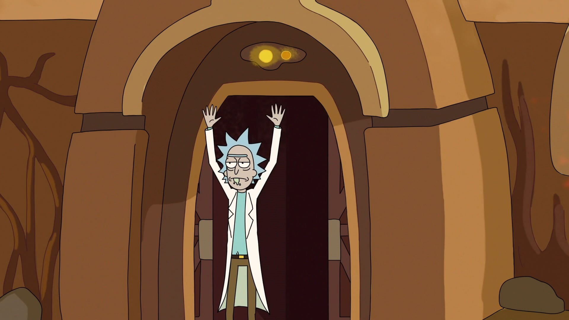 award, creativity, Adult Swim, day, human skeleton, art and craft, architecture, building, the past, lighting equipment, door, indoors, Rick and Morty, HD Wallpaper