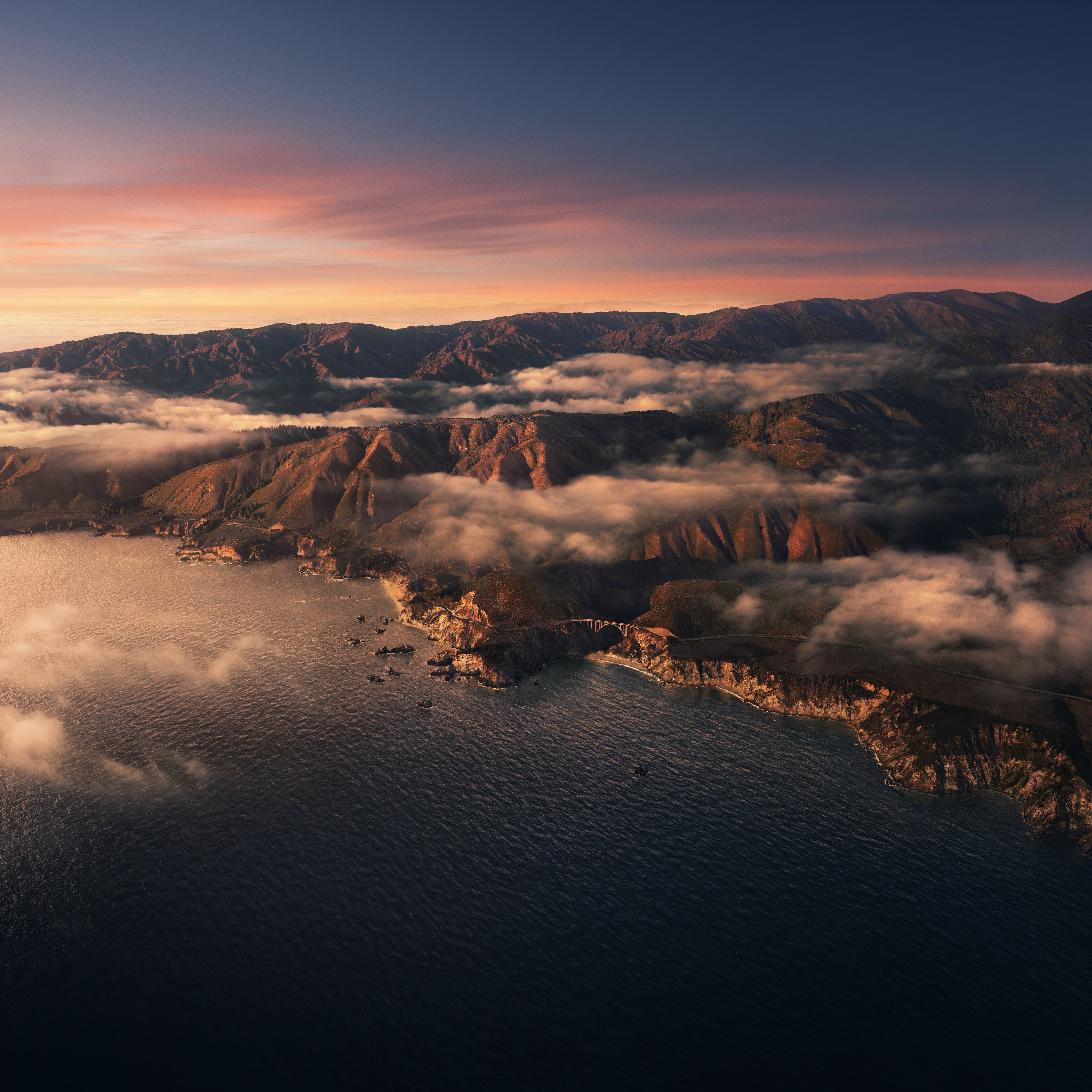 5K, landscape, Big Sur, Apple Inc., water, clouds, Mac OS X, mountains, Phone HD Wallpaper