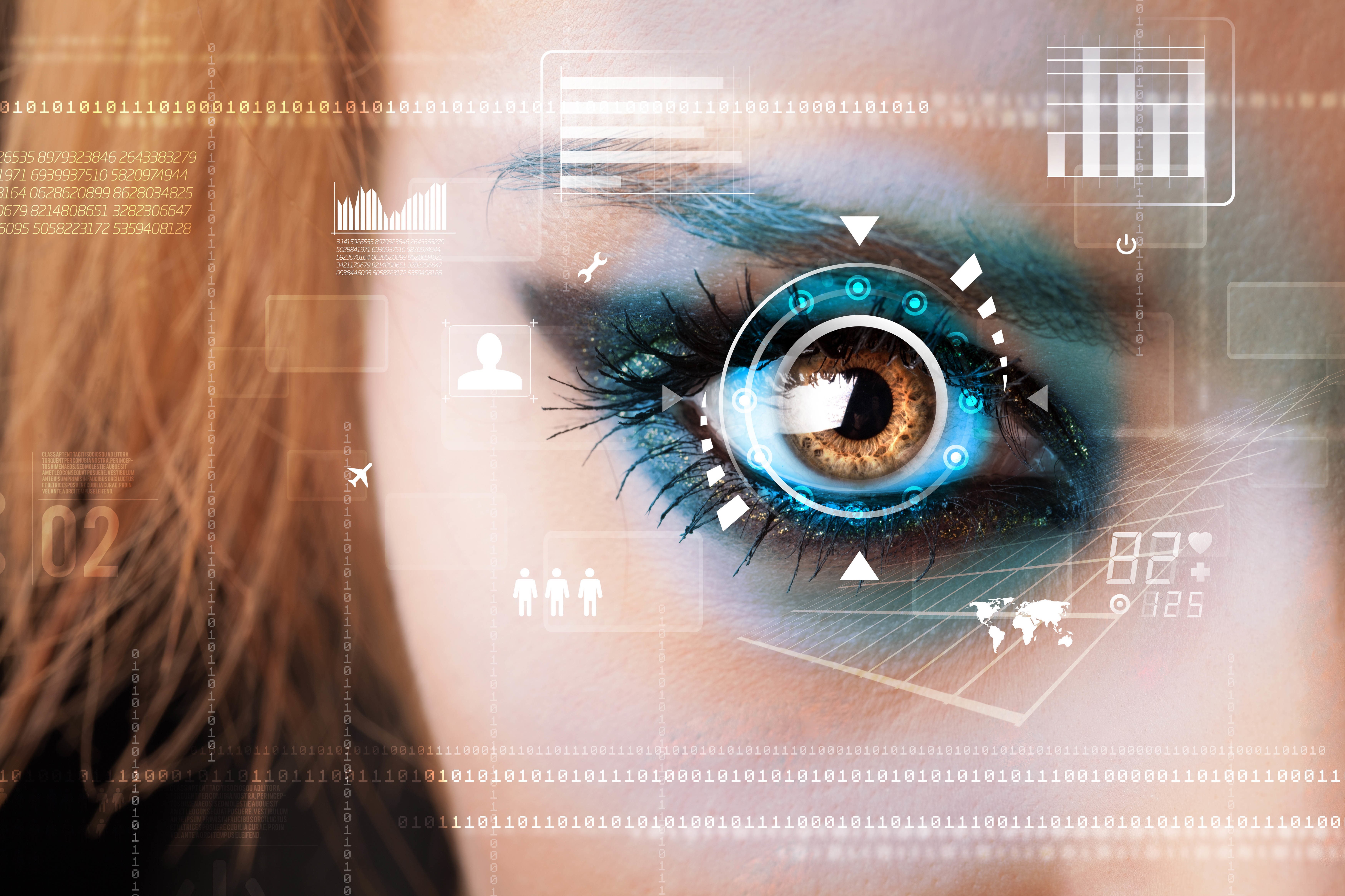 women, portrait, frequency, wireless technology, person, binary, bokeh, human face, body part, looking at camera, eyesight, look, security, 5K, futuristic, HD Wallpaper