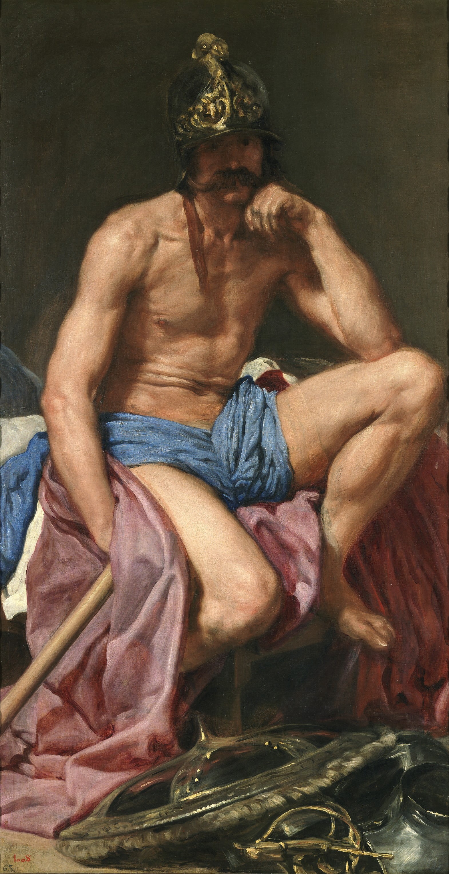 portrait, Greek mythology, semi-dress, classic art, adult, crown, full length, muscular build, shirtless, chest, males, Ares, front view, sport, exercising, Phone HD Wallpaper