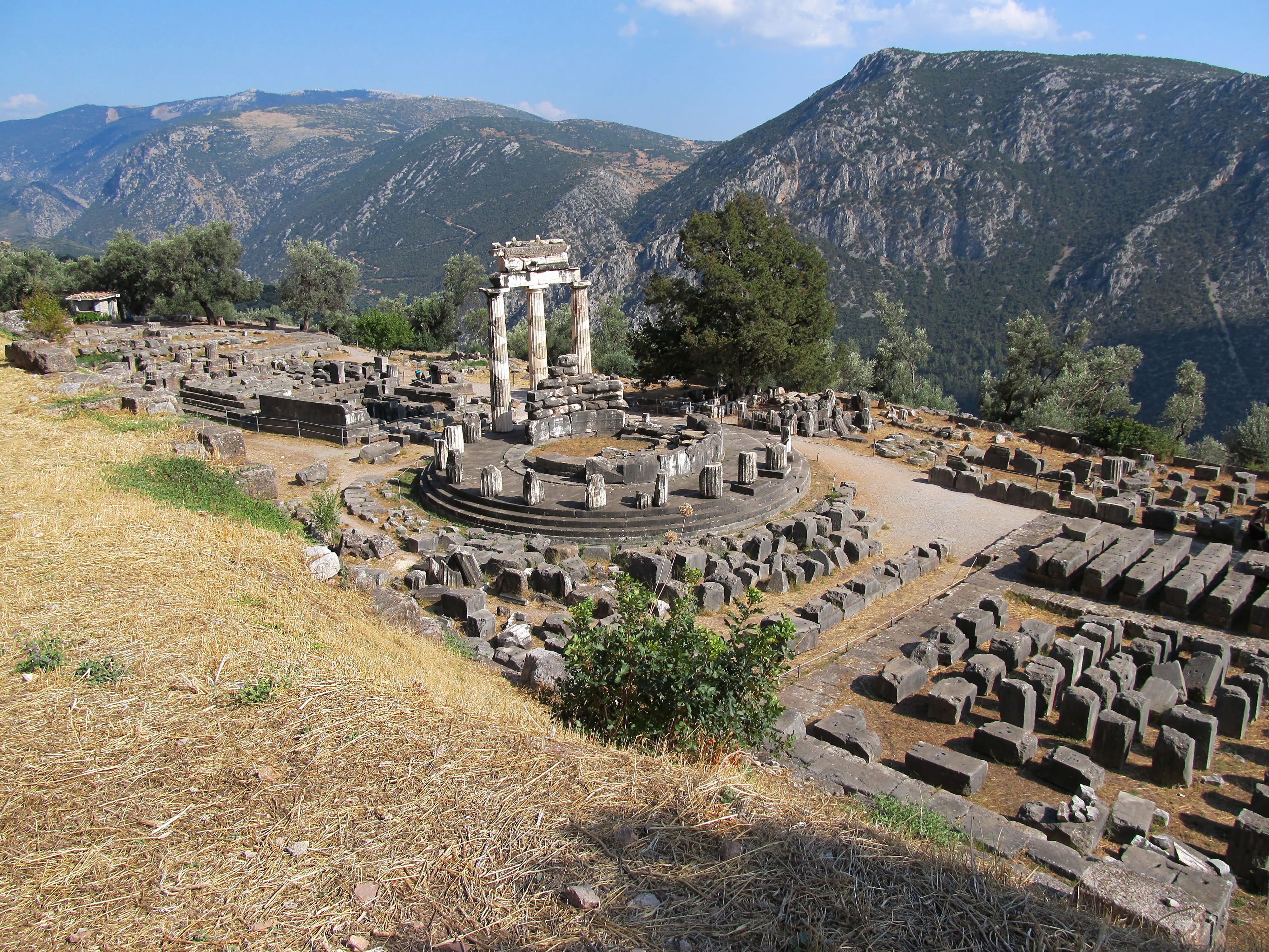 the antique temple, Ruins, ancient, building exterior, history, mountains, plant, the ruins of the, mountain range, temple, no people, architecture, rocks, HD Wallpaper